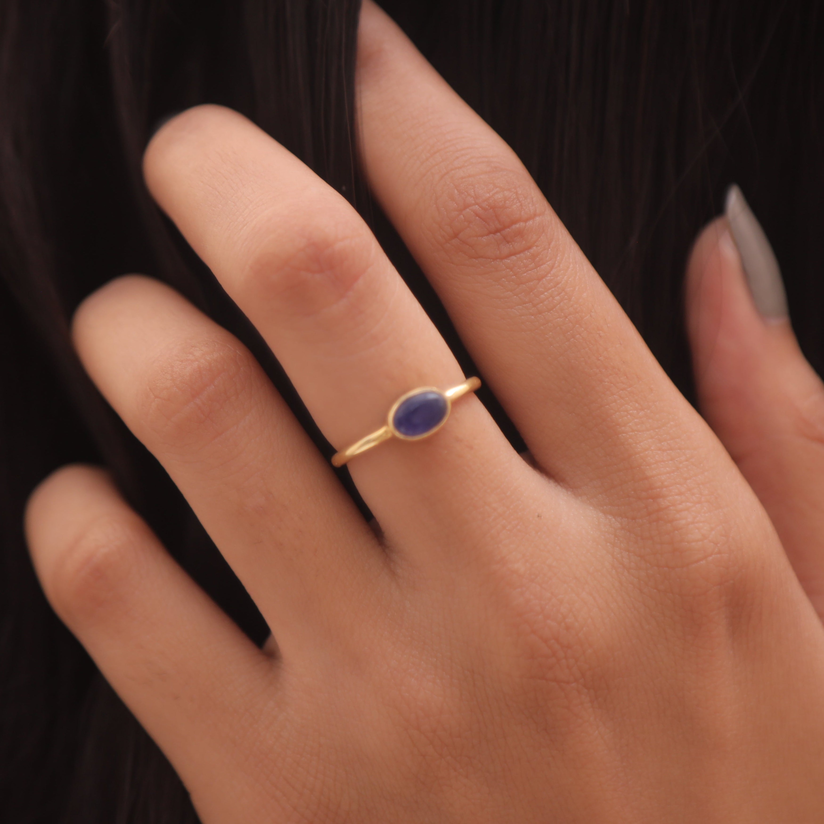 Tanzanite 18k Gold Plated Sterling Silver Ring