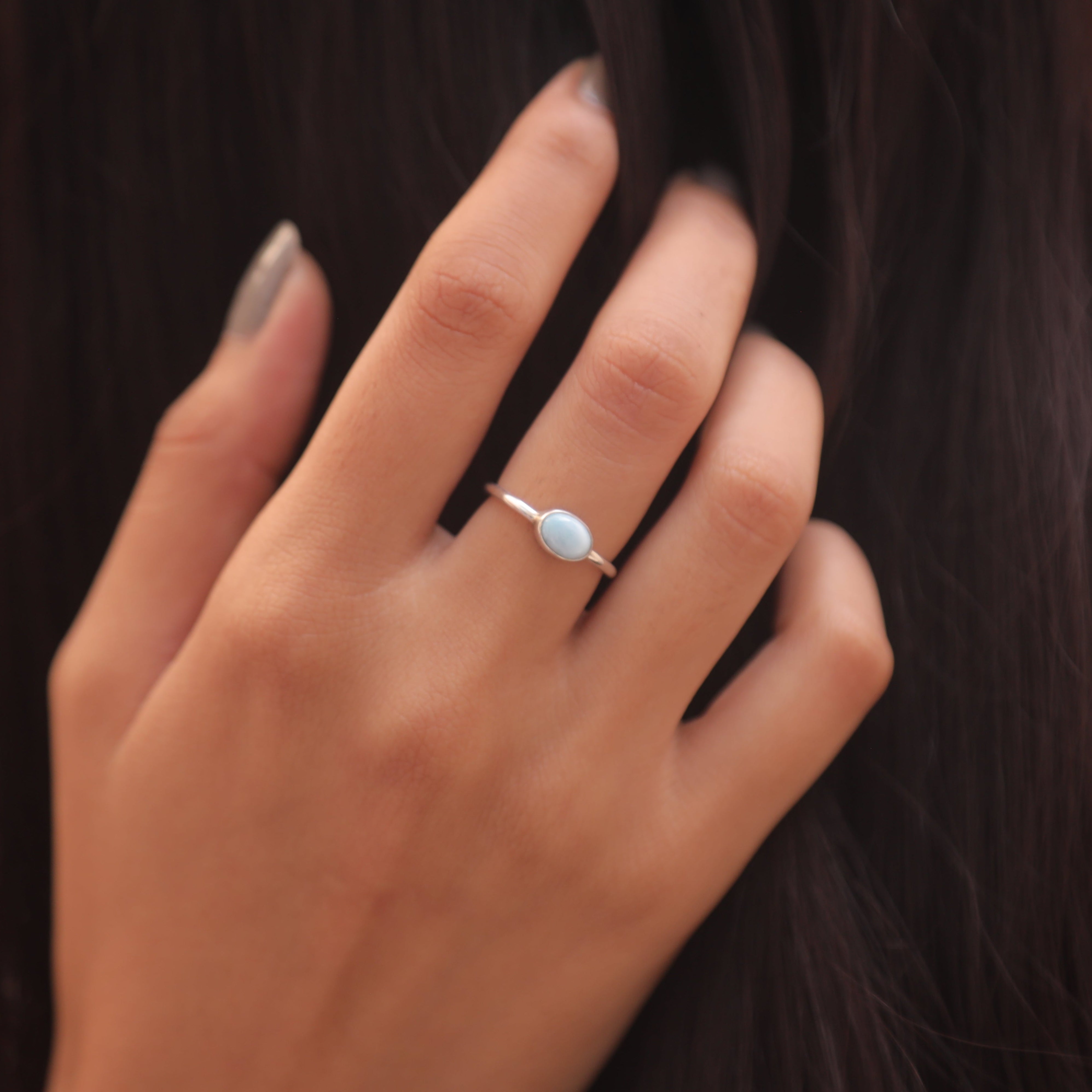 Larimar Sterling Silver Ring