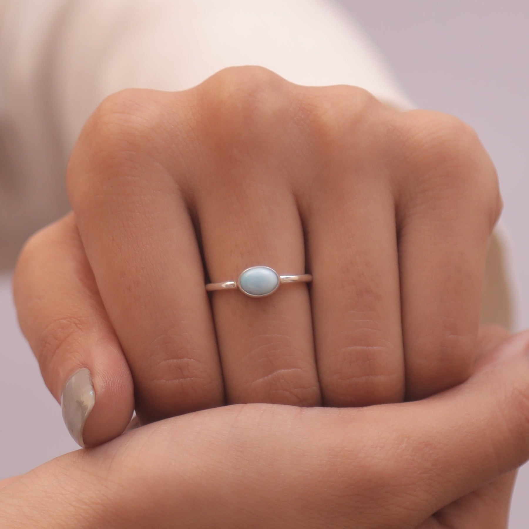 Larimar Sterling Silver Ring