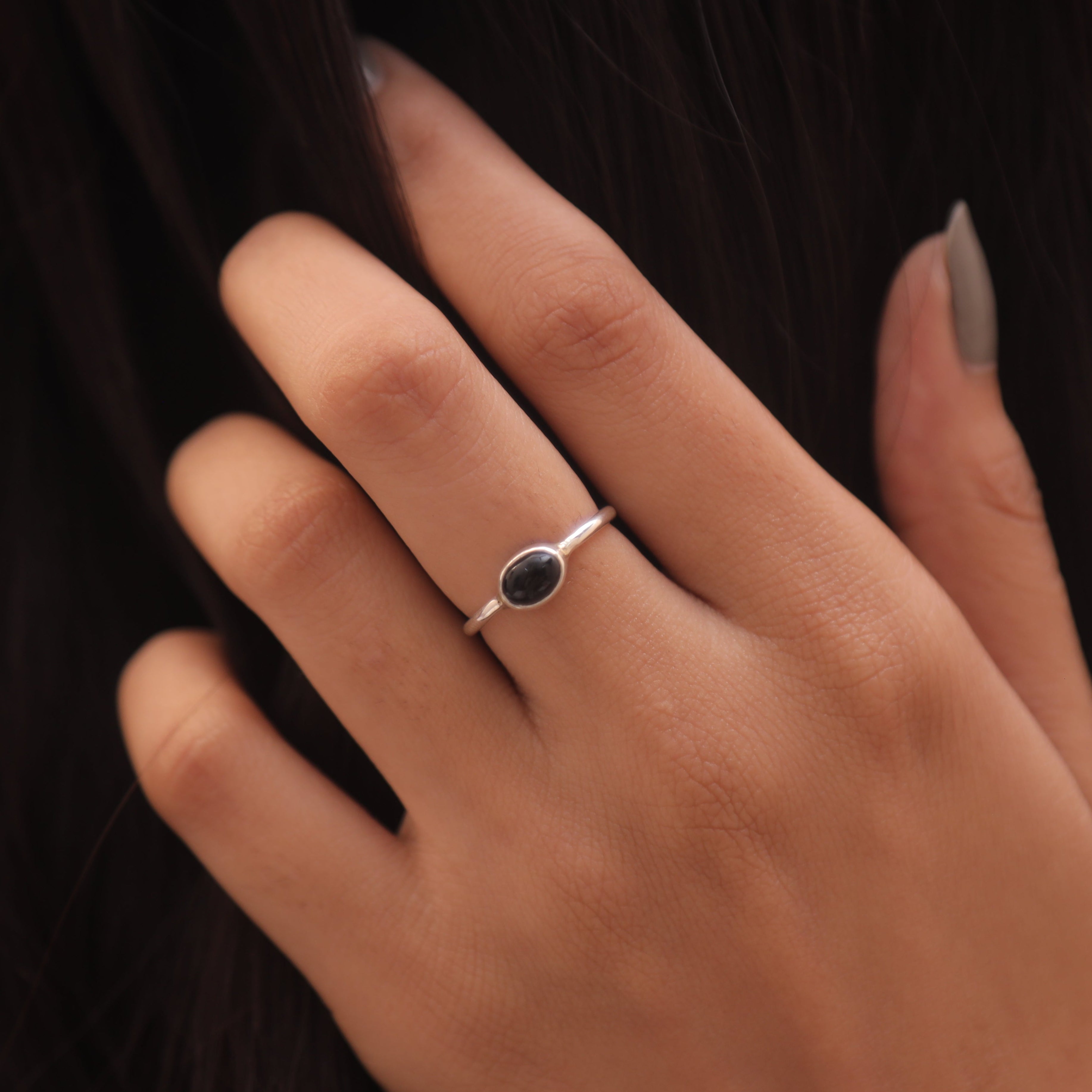 Black Onyx Solid Sterling Silver Ring