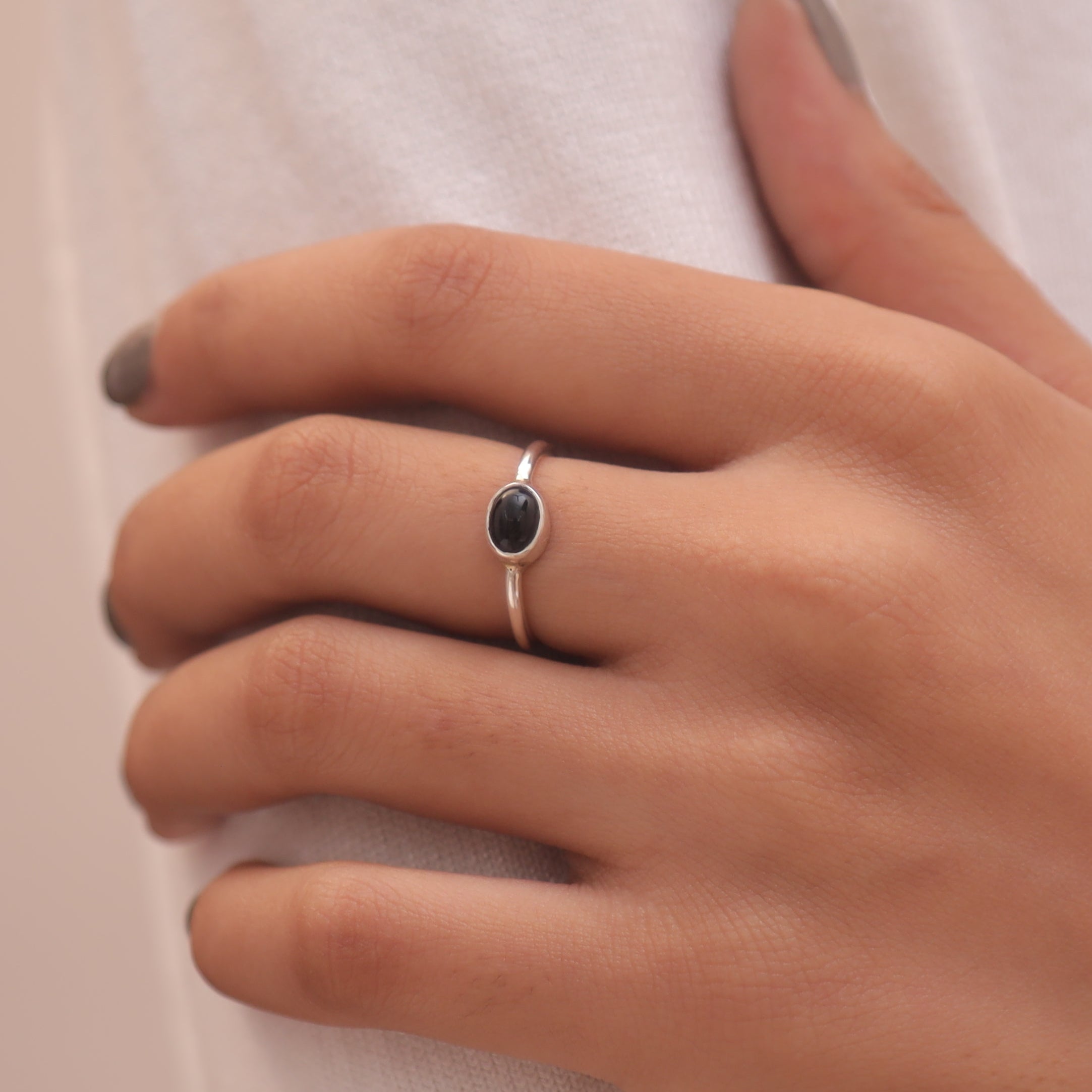 Black Onyx Solid Sterling Silver Ring