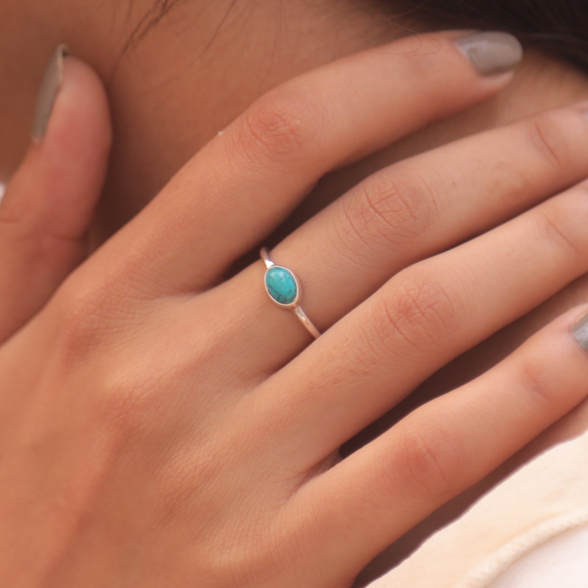 Arizona Turquoise Solid Silver Ring