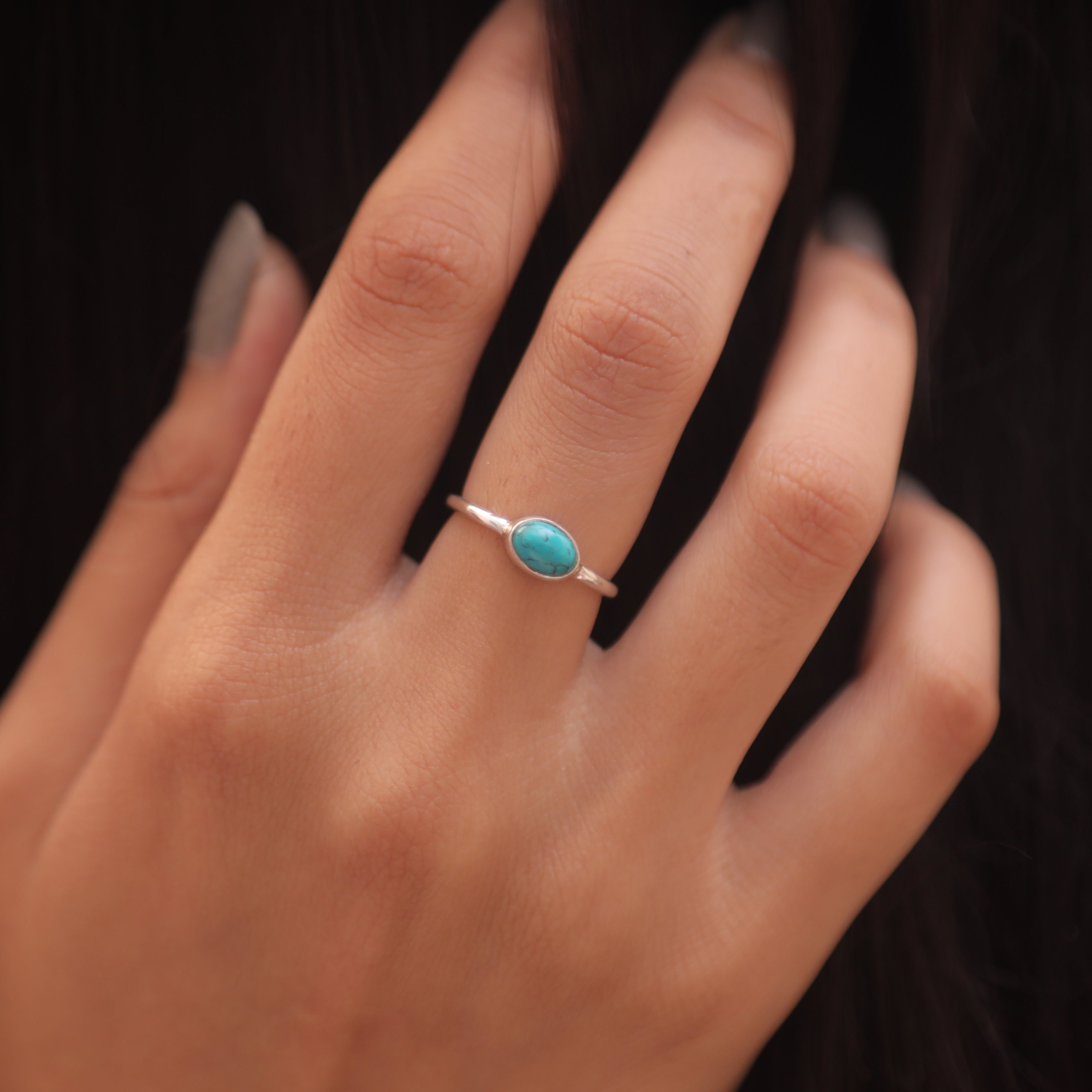 Arizona Turquoise Solid Silver Ring