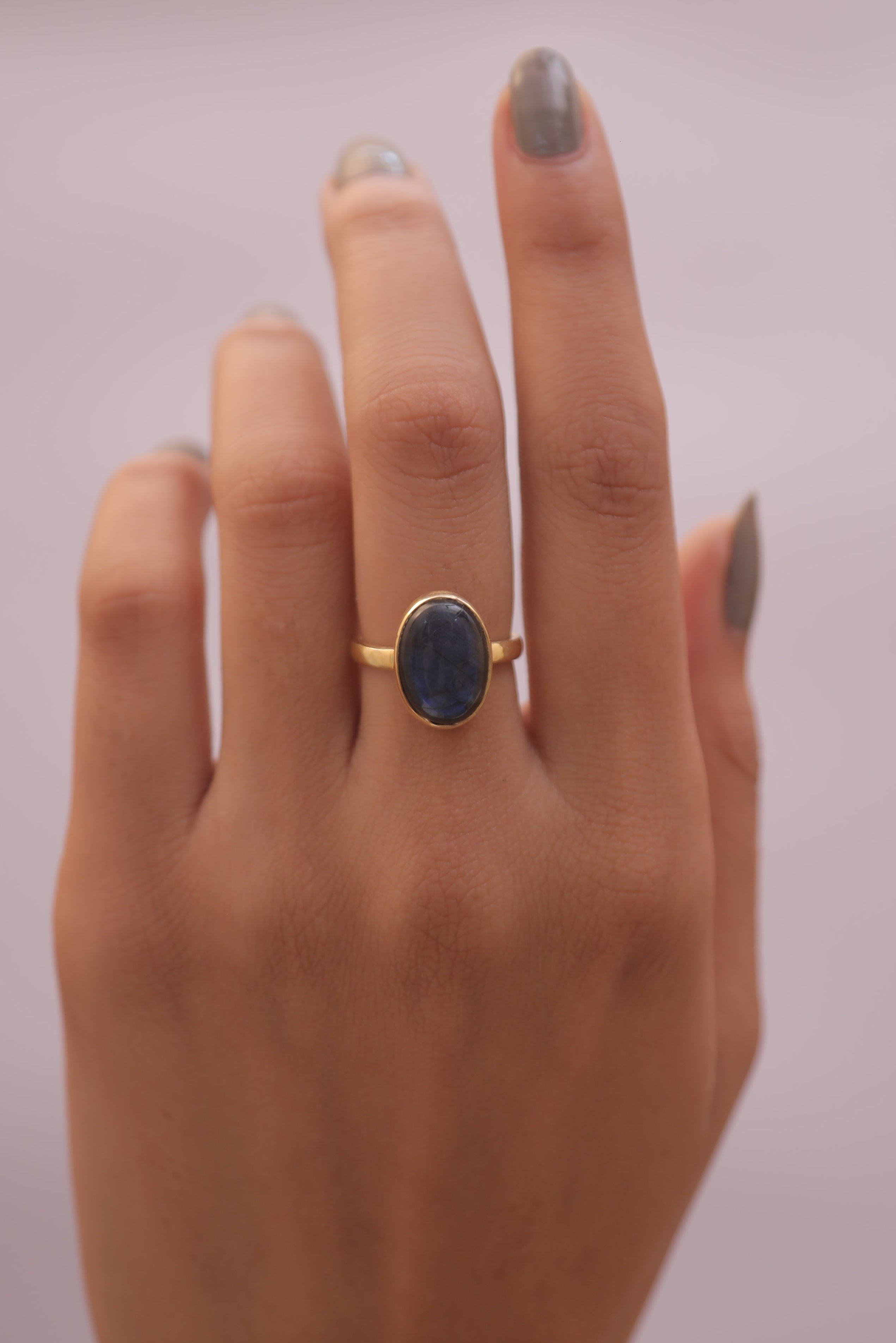 Labradorite 18k Gold Plated Sterling Silver Ring