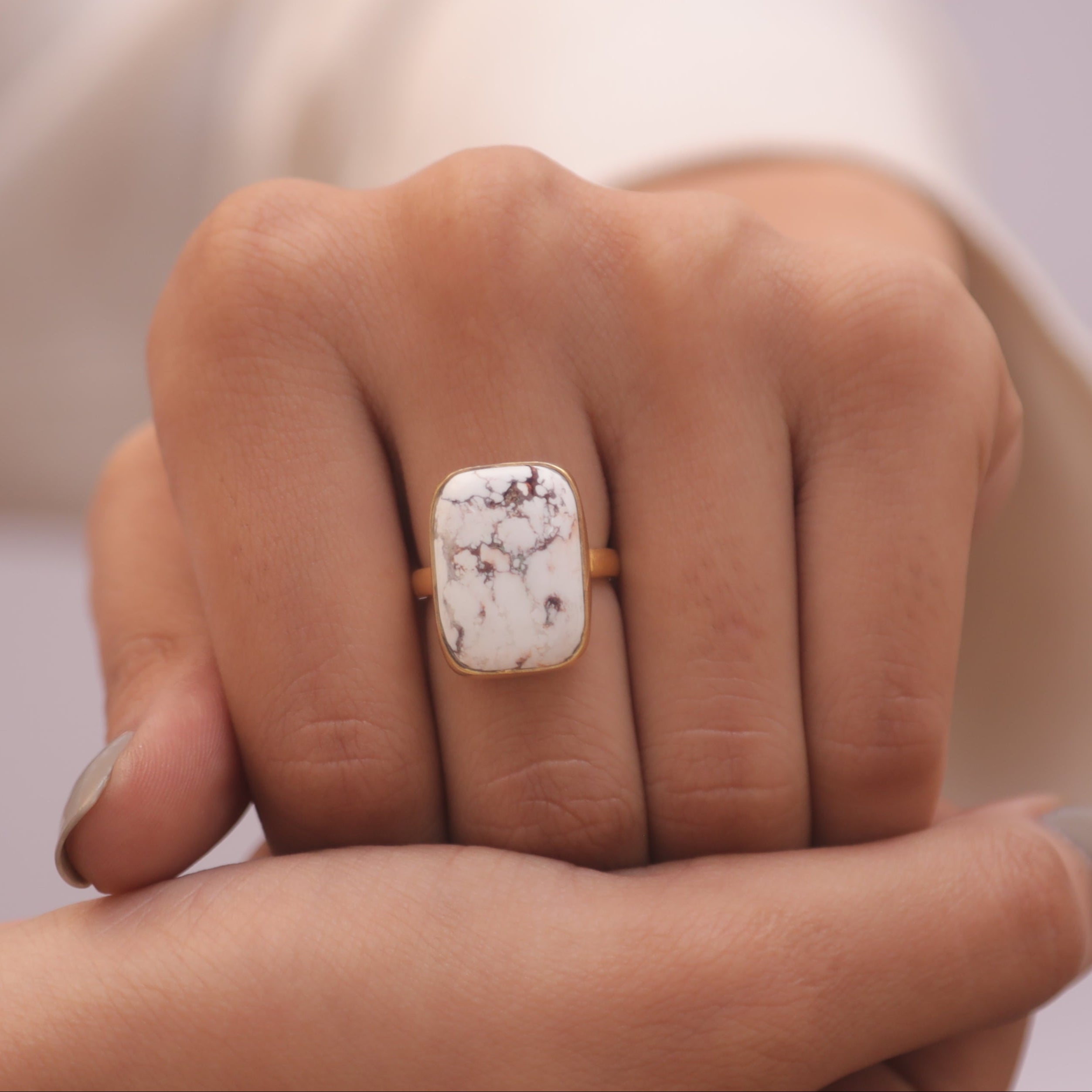 Wild Horse 18k Gold Plated Sterling Silver Ring