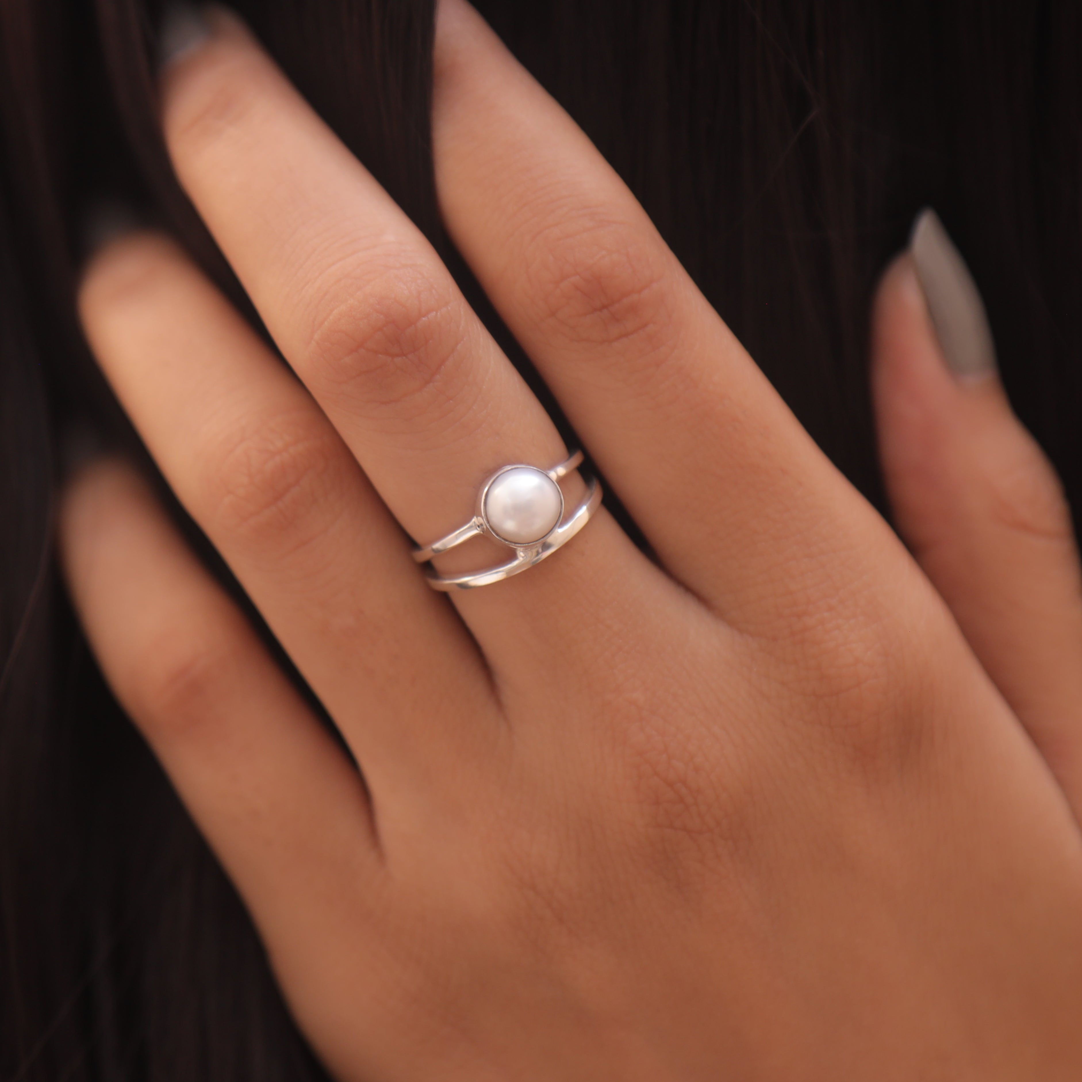 Mother Of Pearl Sterling Silver Ring