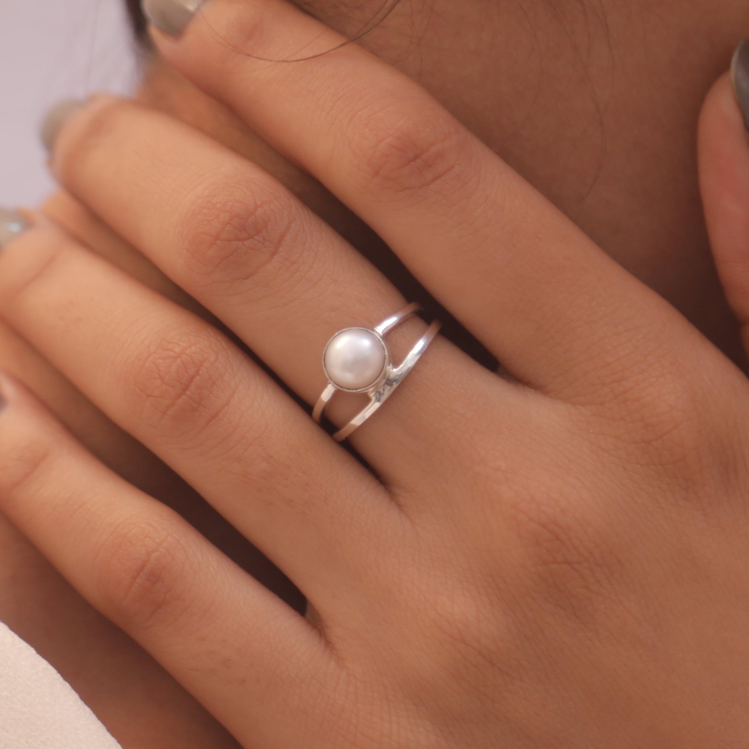 Mother Of Pearl Sterling Silver Ring