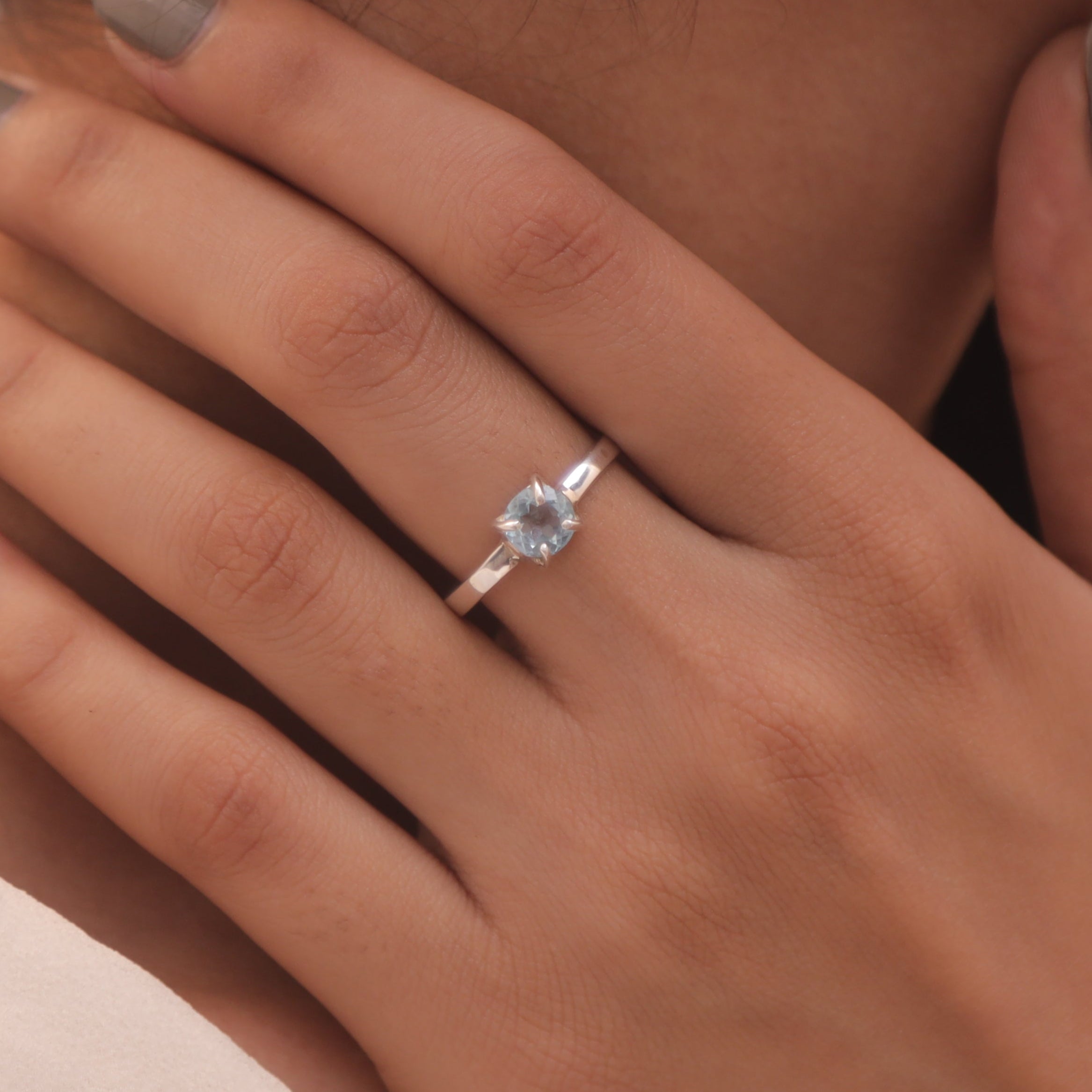 Blue Topaz Sterling Silver Ring