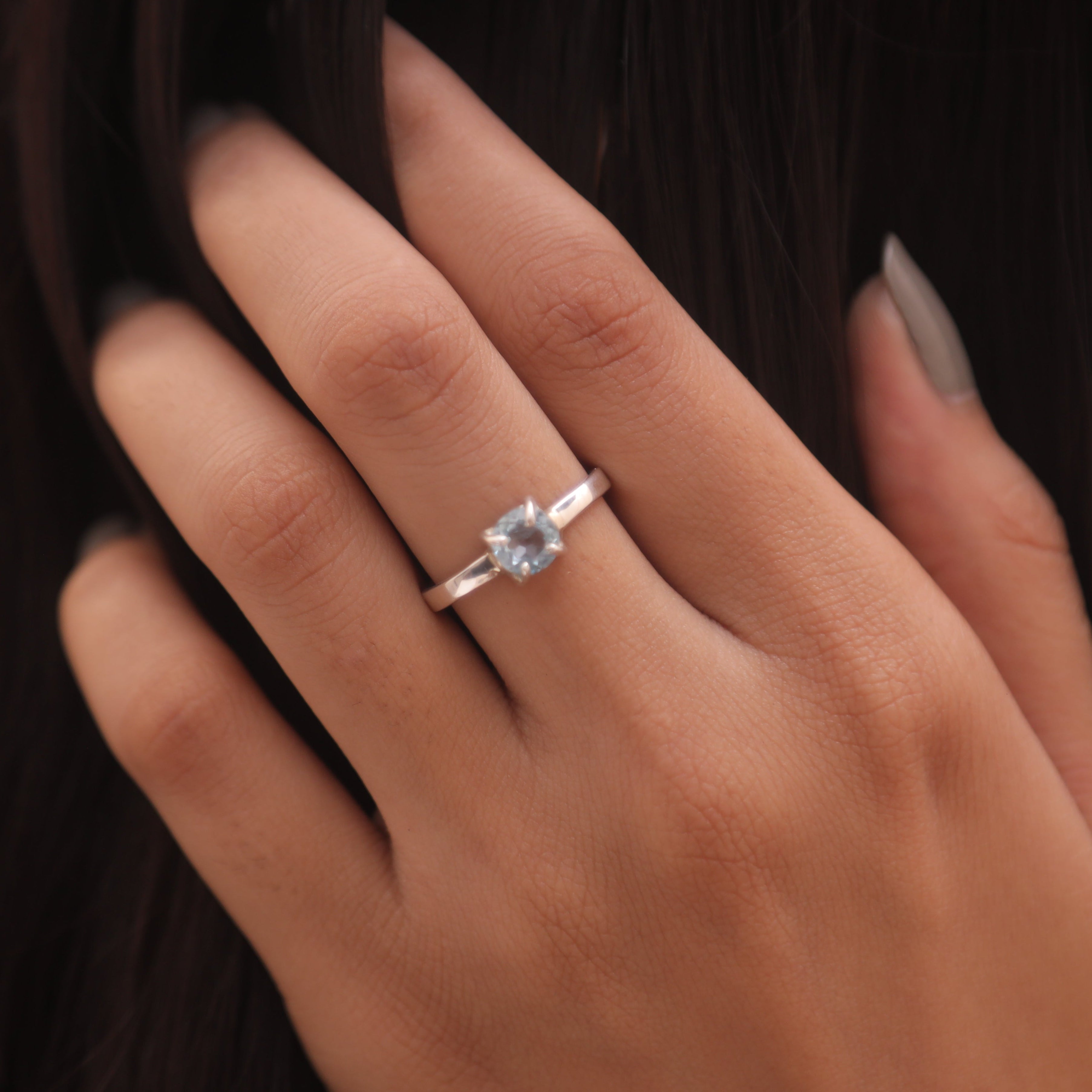 Blue Topaz Sterling Silver Ring