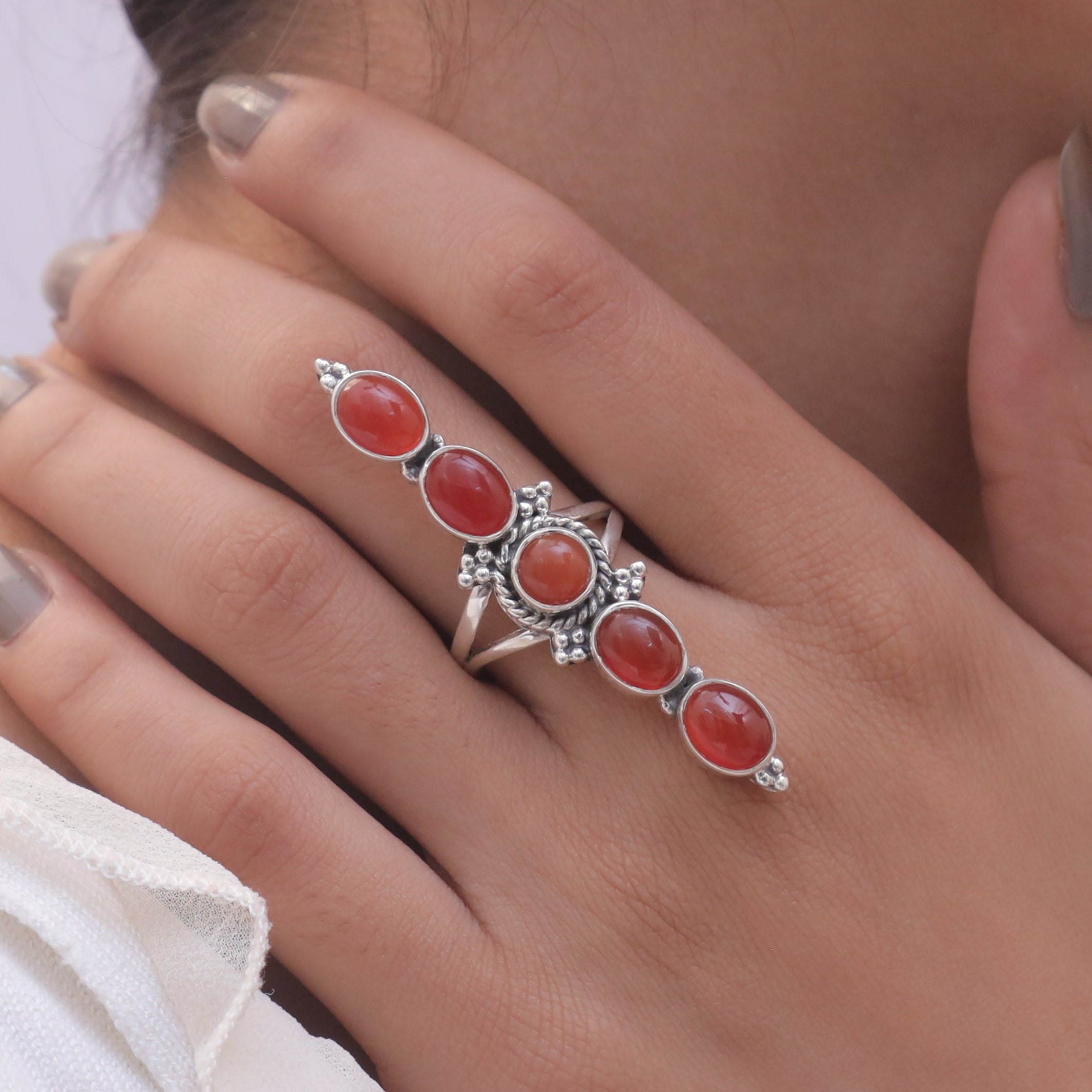 Carnelian Sterling Silver Ring