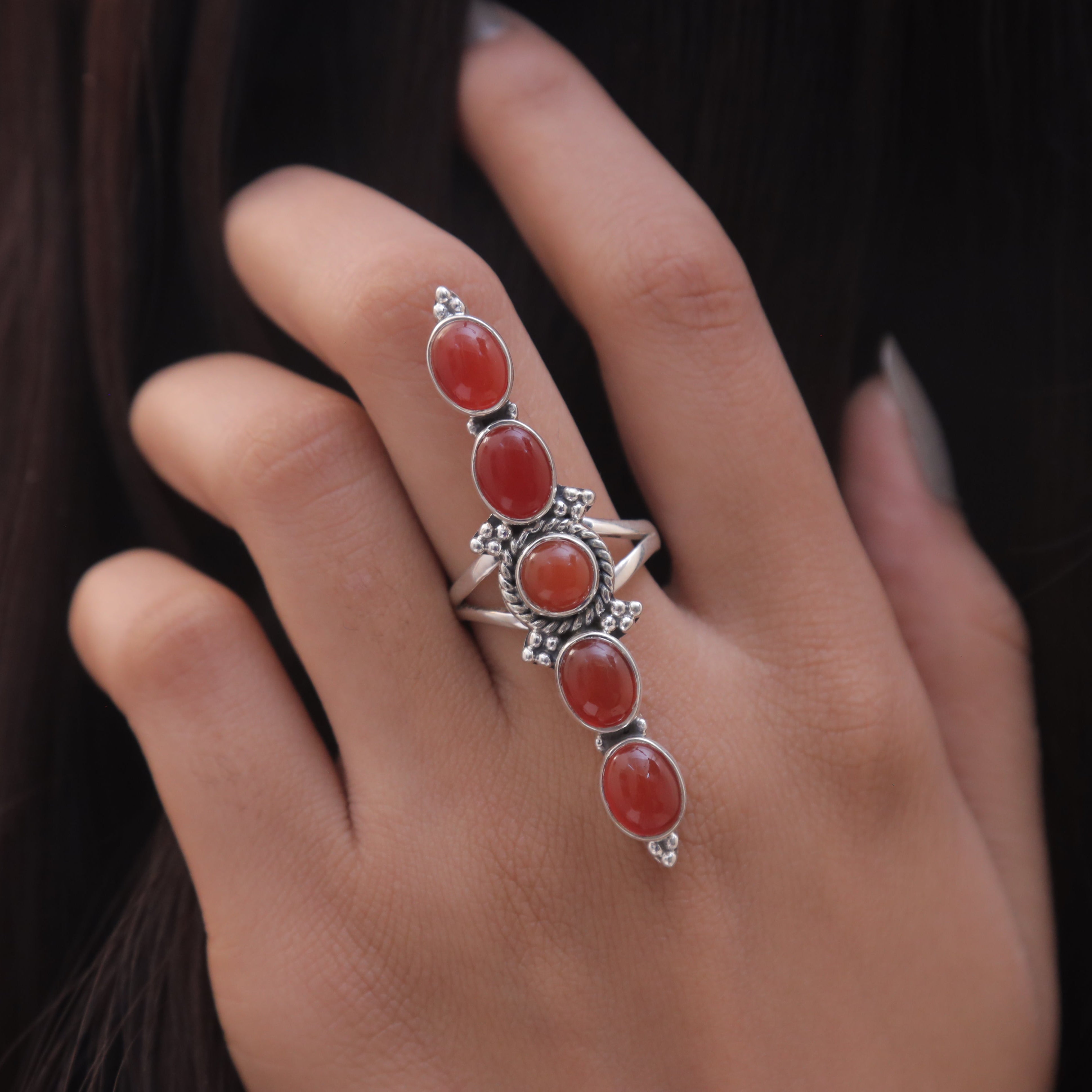 Carnelian Sterling Silver Ring