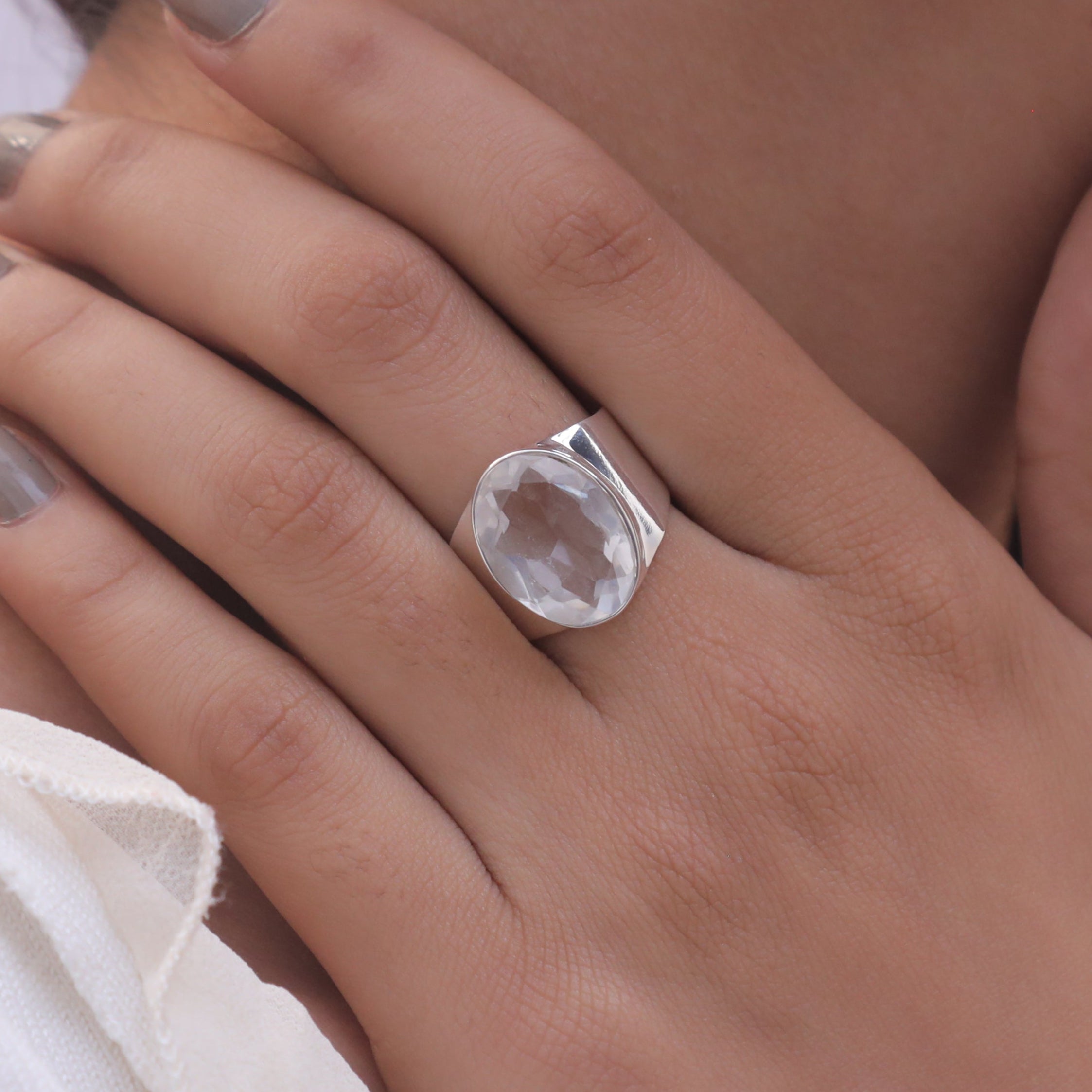 Crystal Quartz Sterling Silver Ring