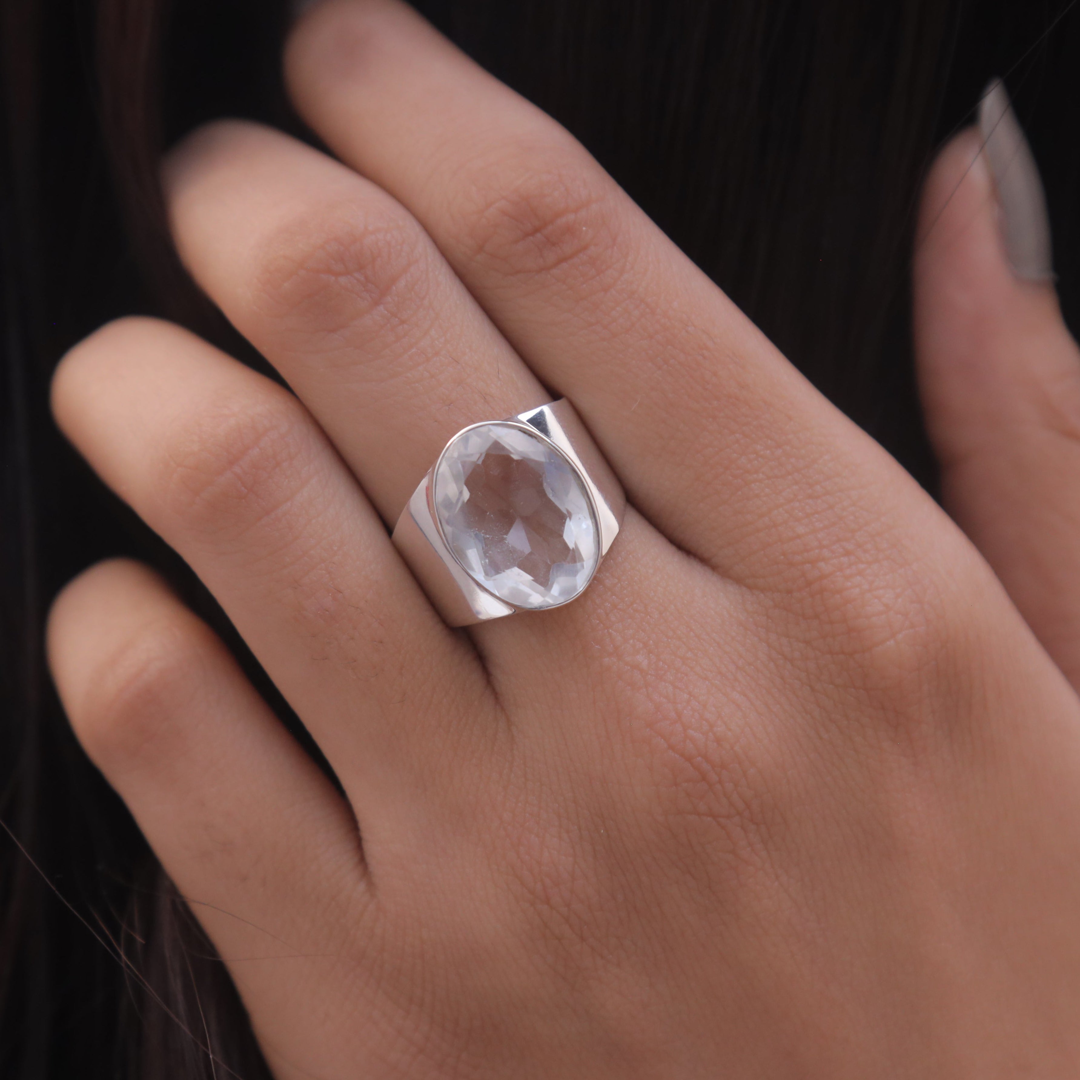 Crystal Quartz Sterling Silver Ring