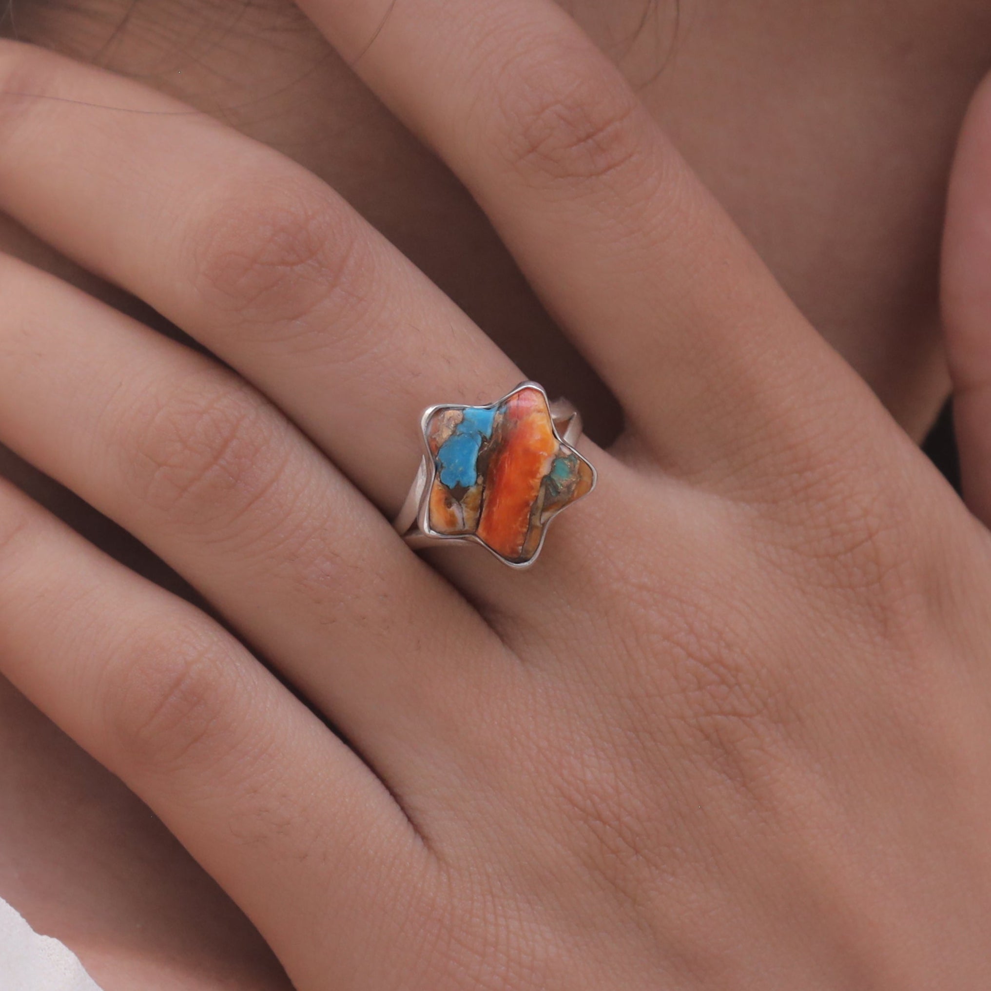 Oyster Turquoise Sterling Silver Ring