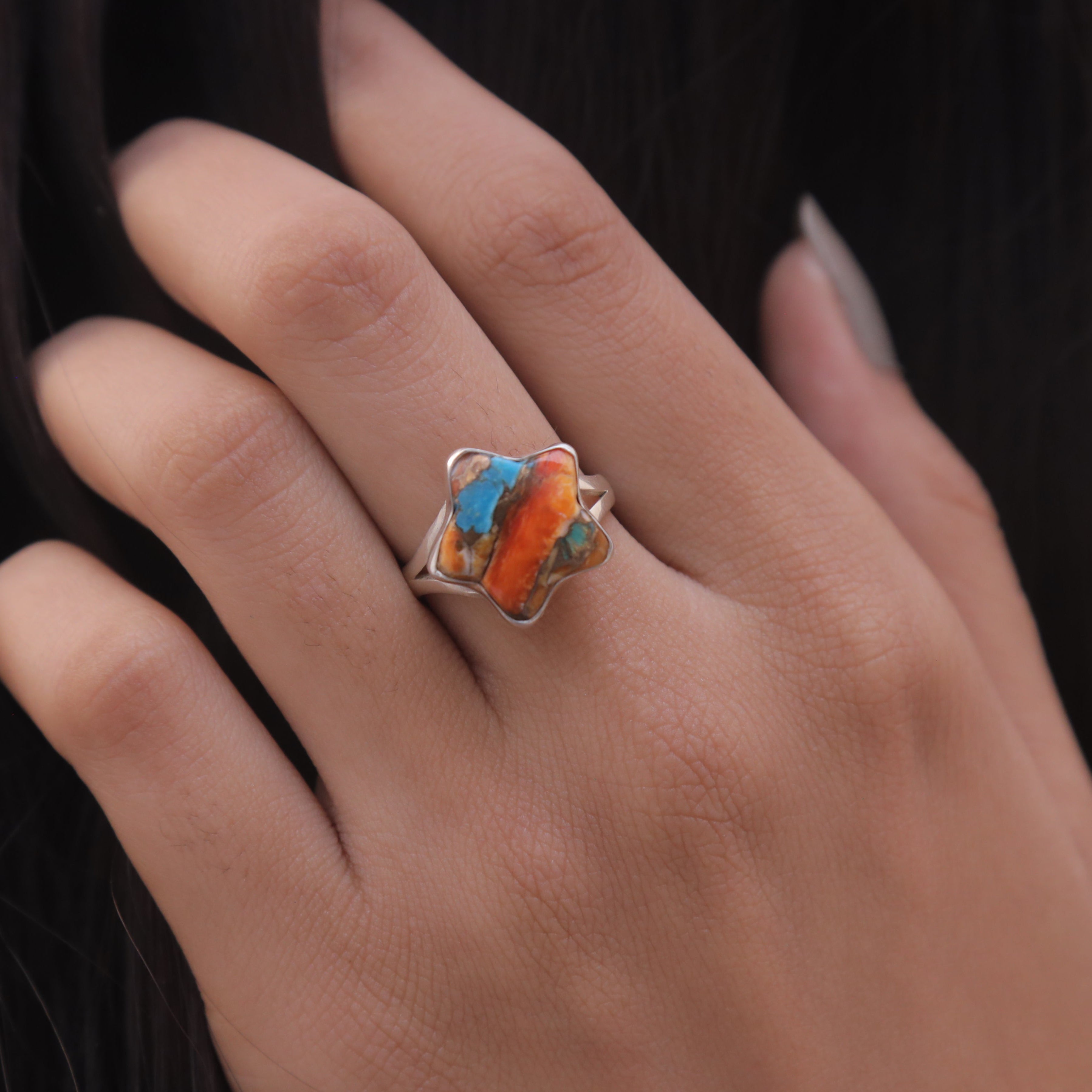 Oyster Turquoise Sterling Silver Ring