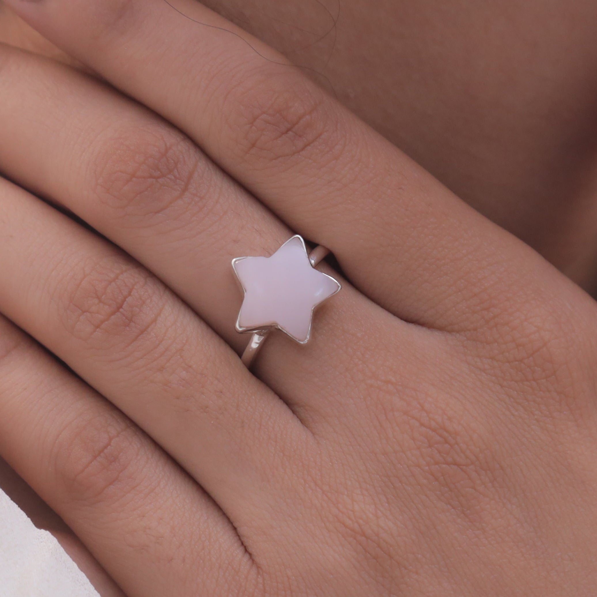 Pink Opal Sterling Silver Ring