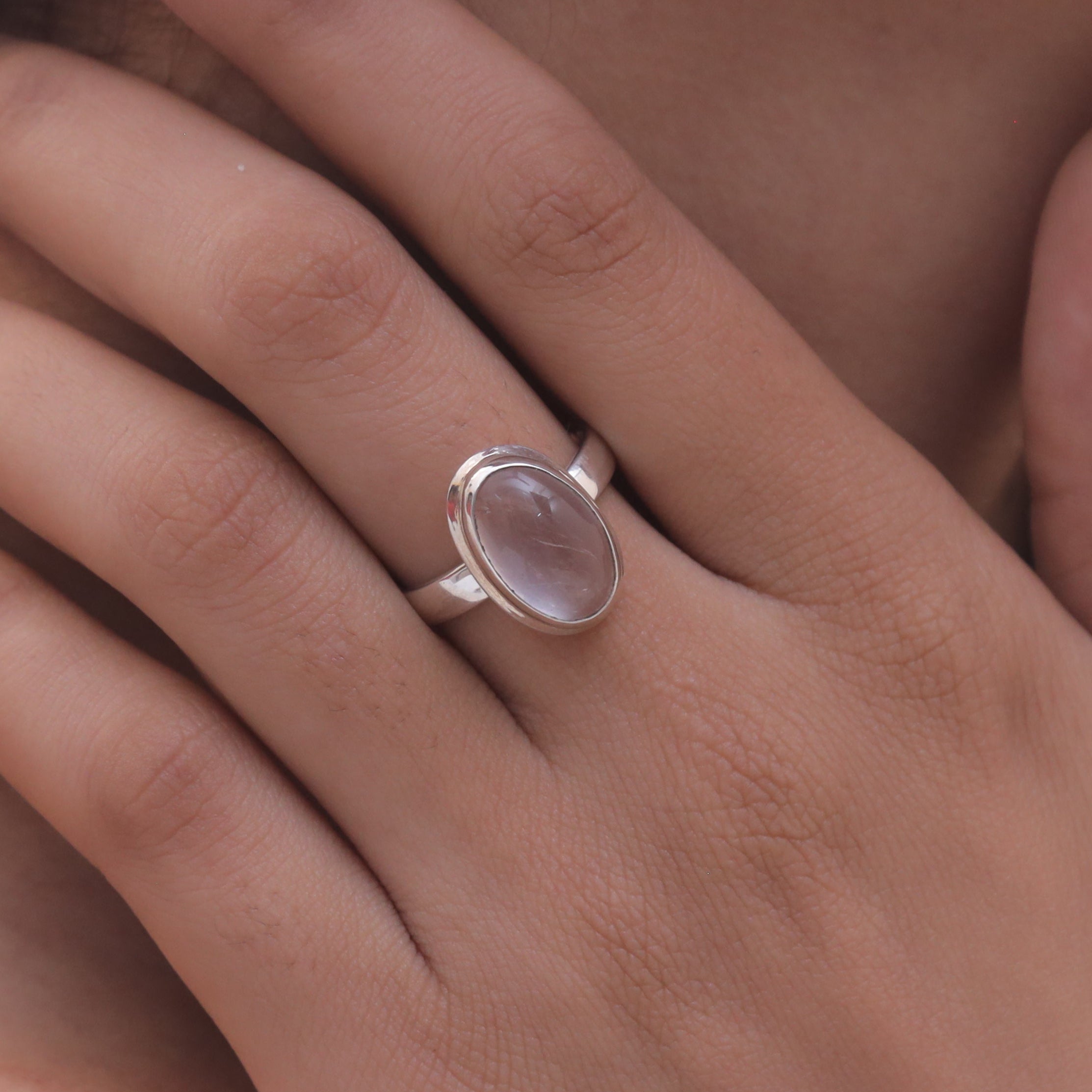 Rose Quartz Sterling Silver Ring
