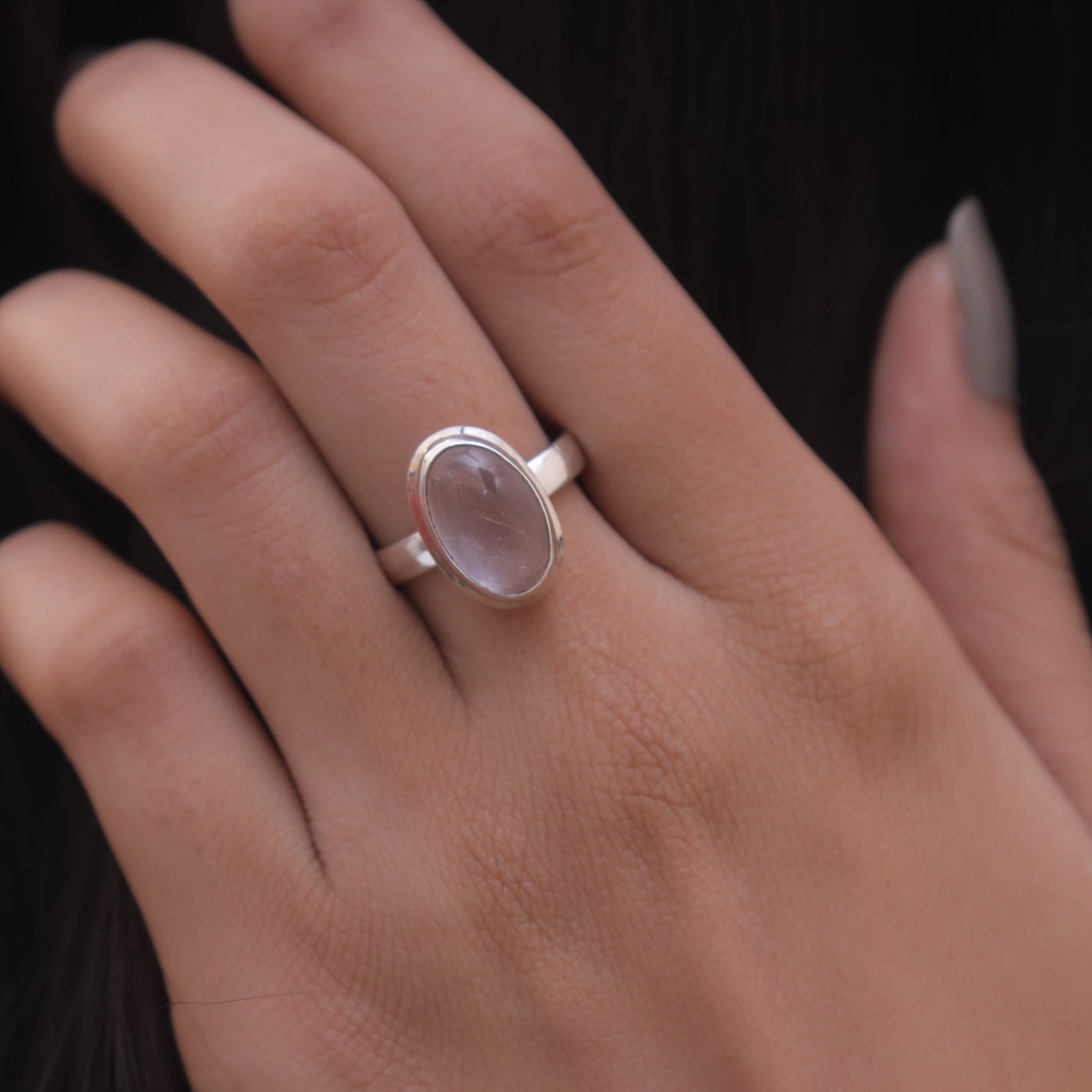 Rose Quartz Sterling Silver Ring