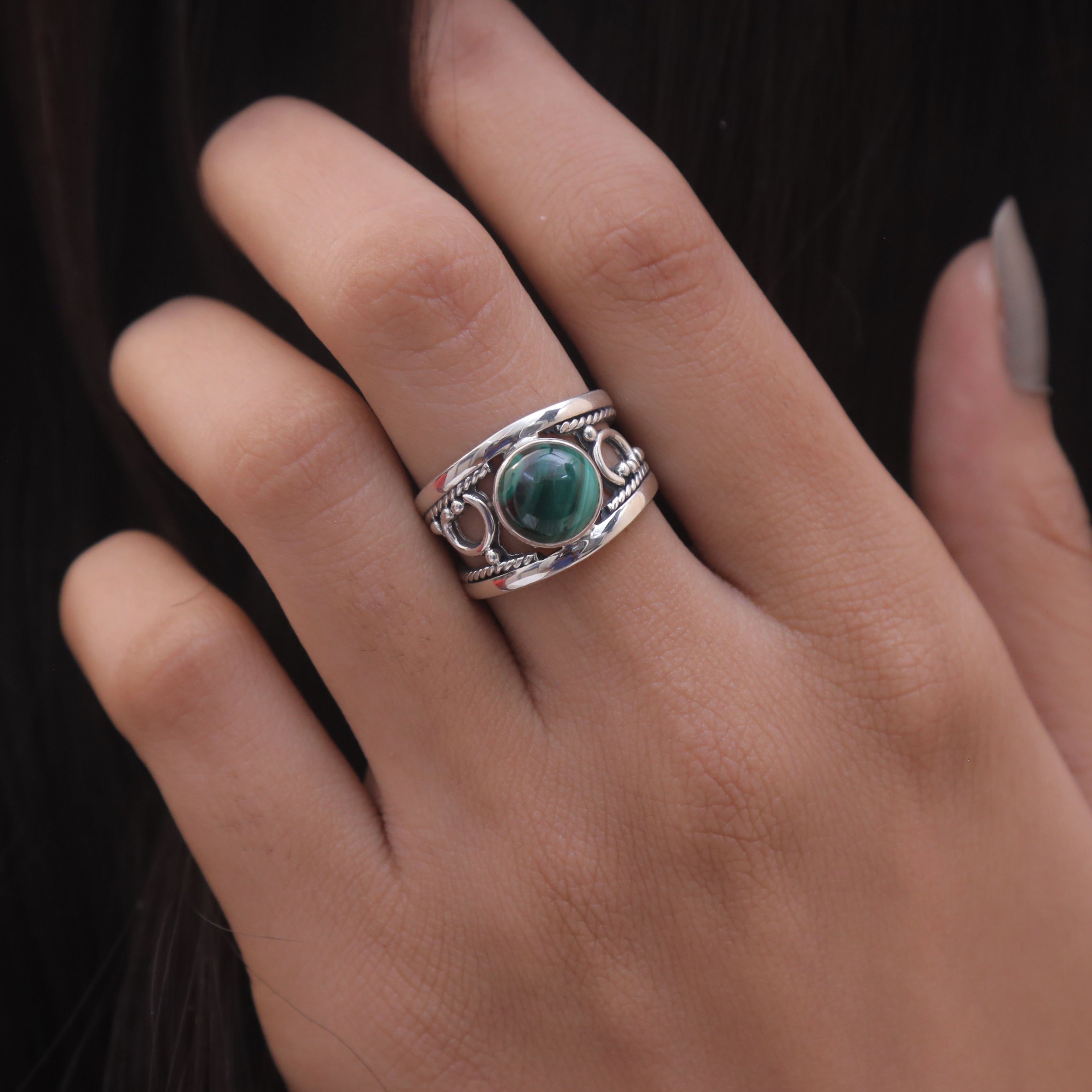 Malachite Sterling Silver Ring