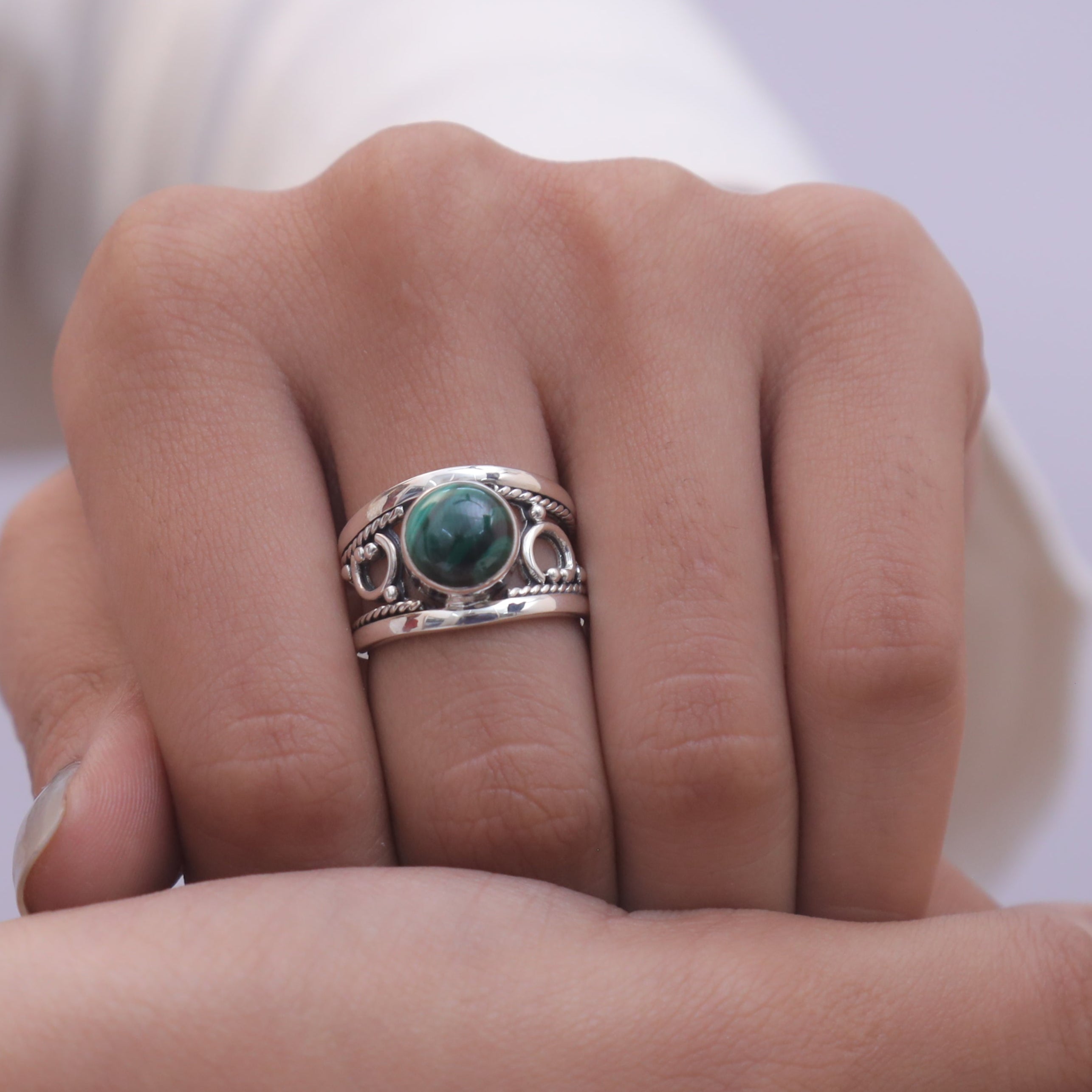 Malachite Sterling Silver Ring