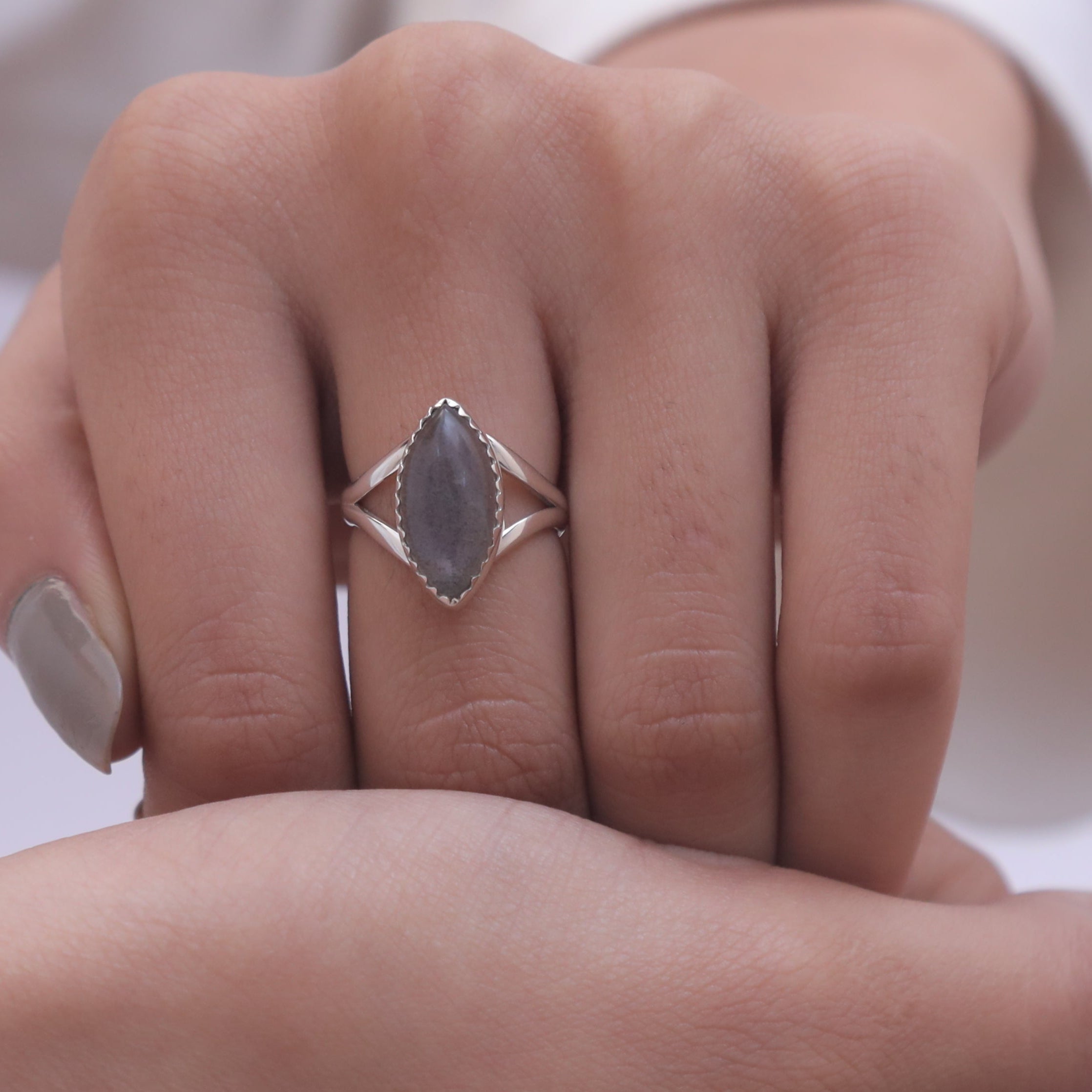 Purple Labradorite Sterling Silver Ring