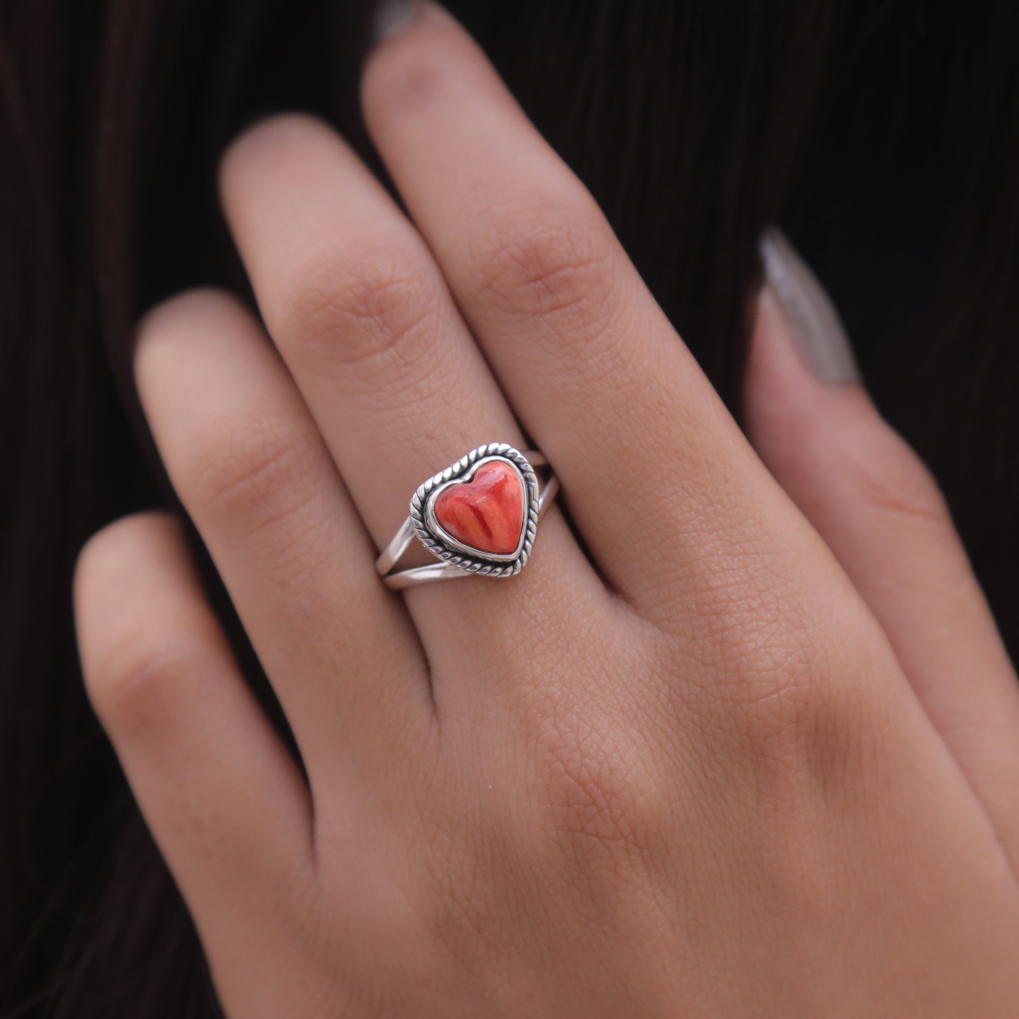 Sponge Coral Sterling Silver Ring