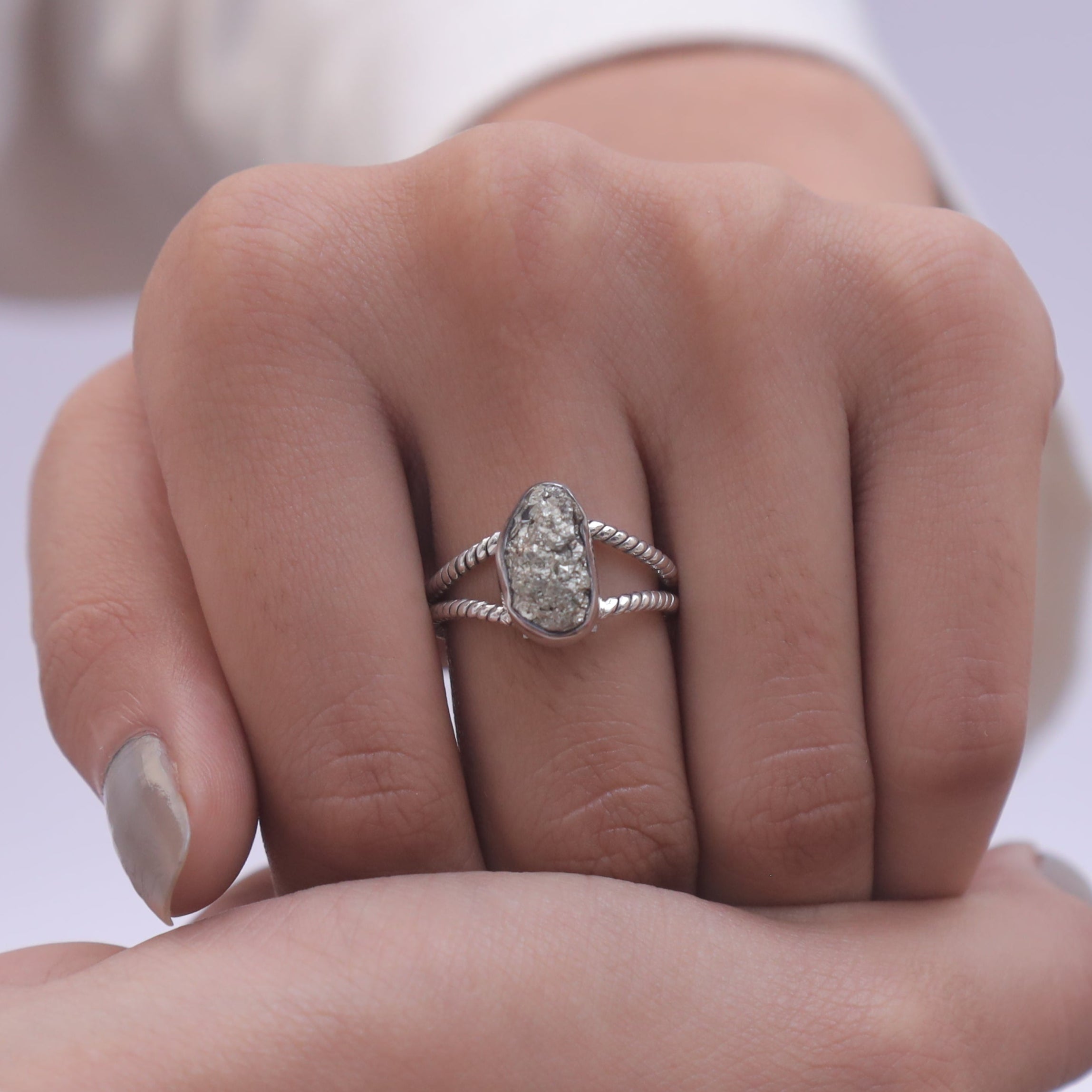 Pyrite Sterling Silver Ring