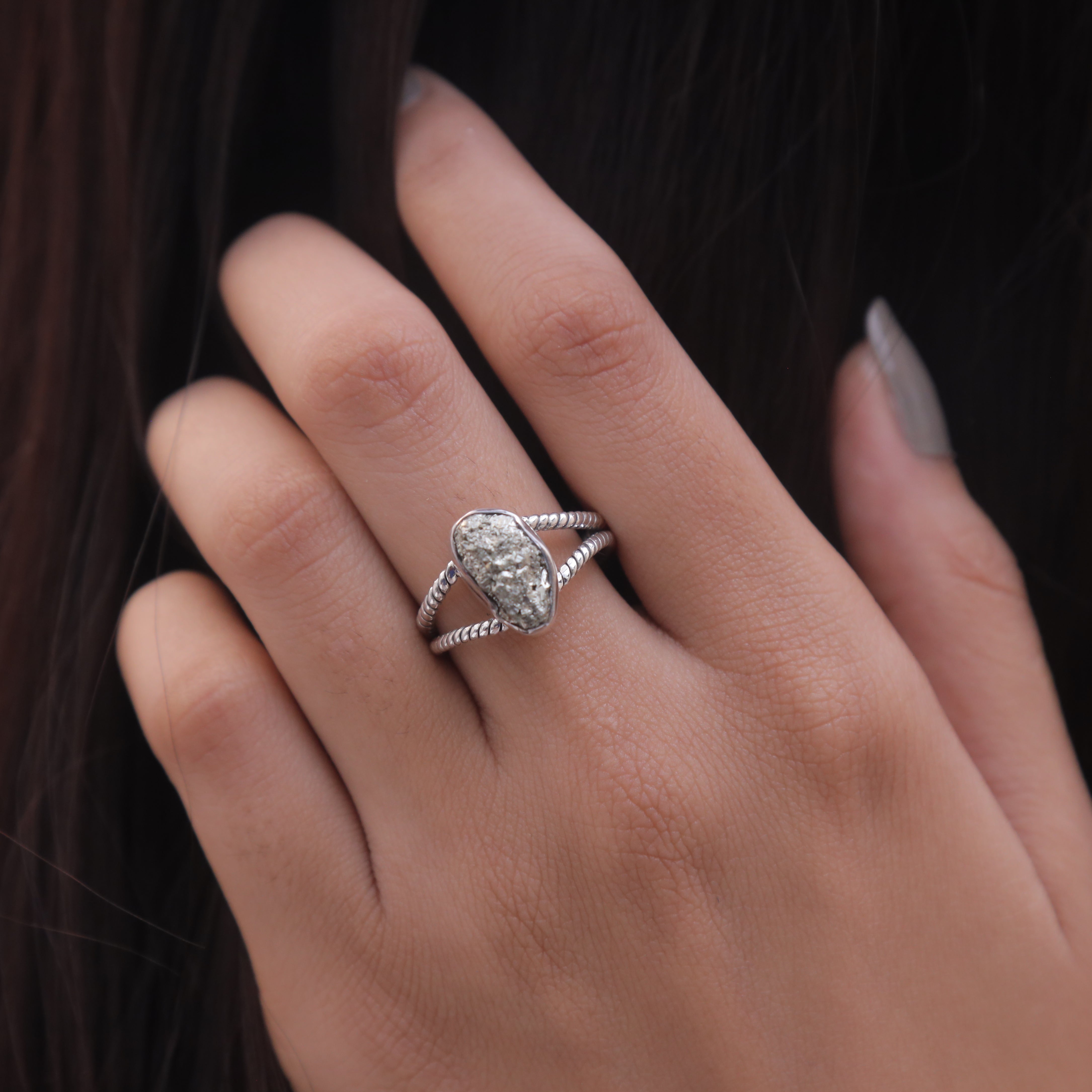 Pyrite Sterling Silver Ring