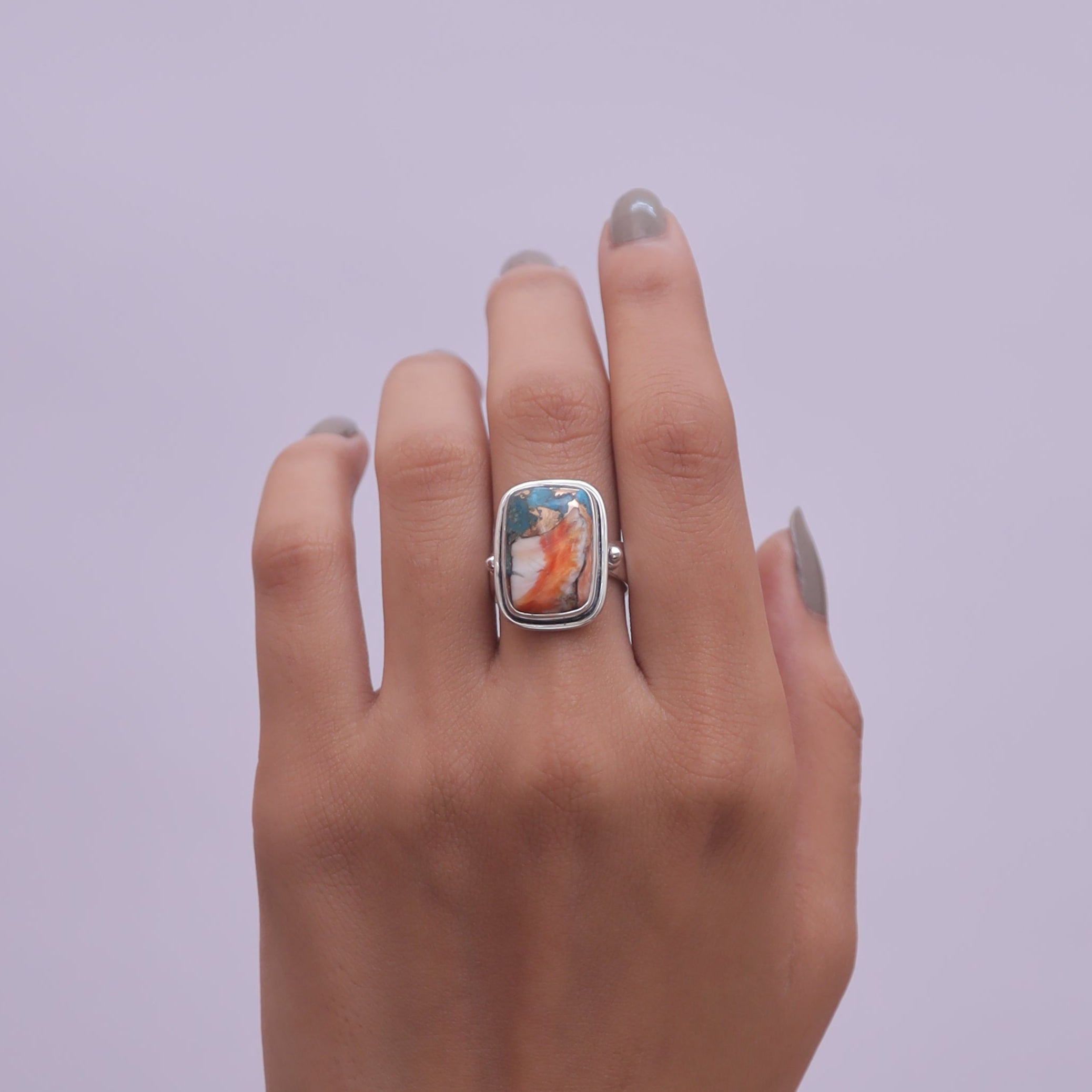 Oyster Turquoise Sterling Silver Ring