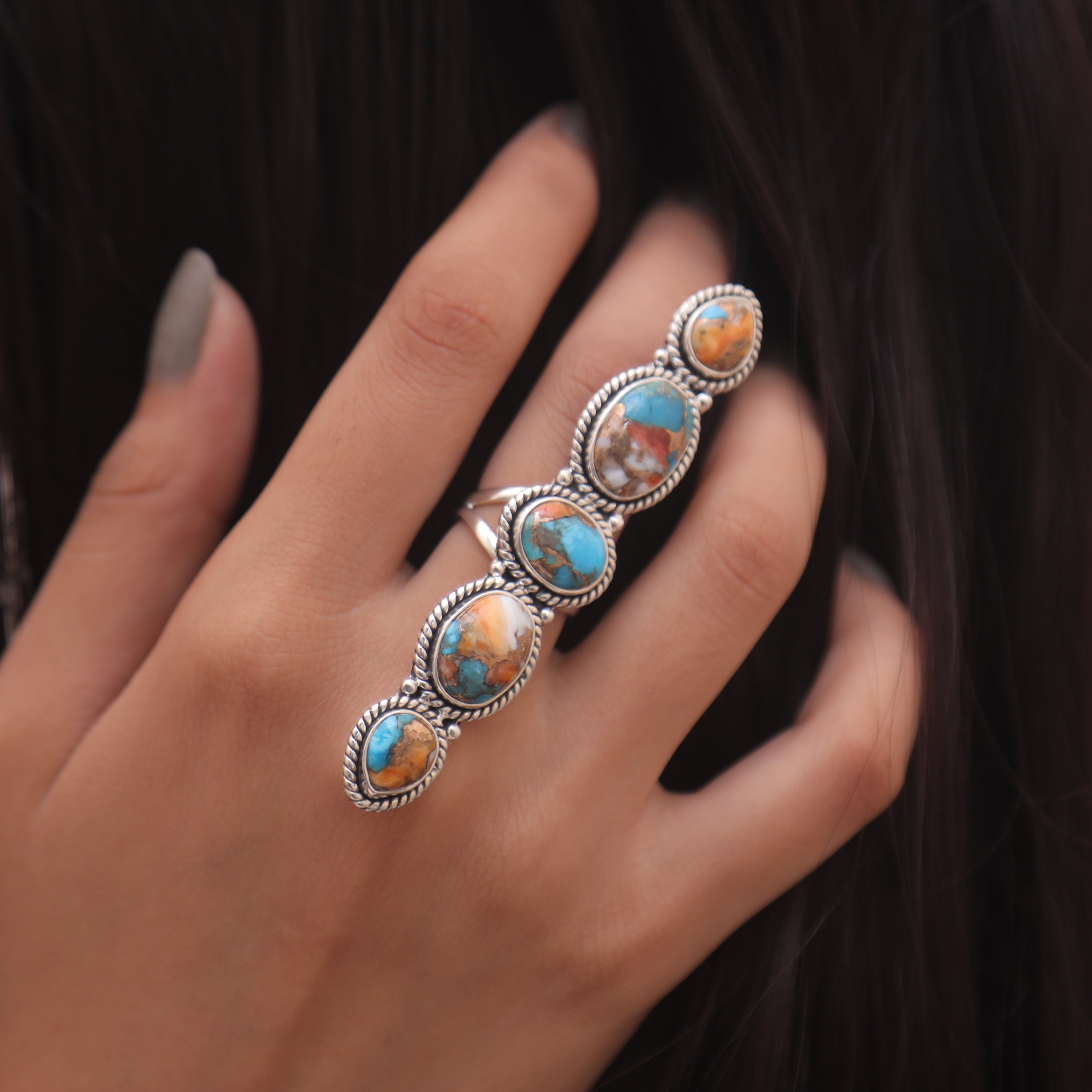 Oyster Turquoise Sterling Silver Ring