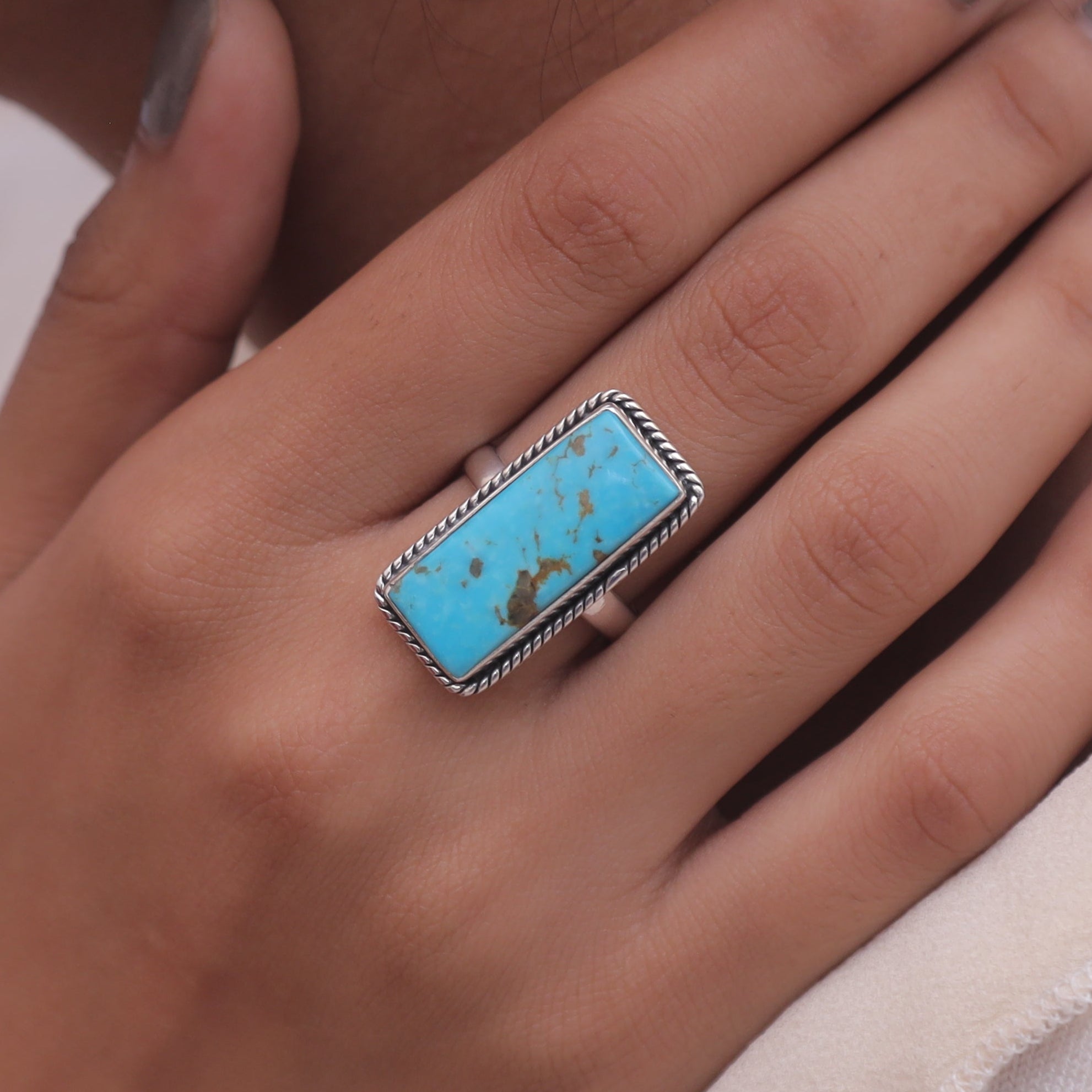 Arizona Turquoise Solid Silver Ring