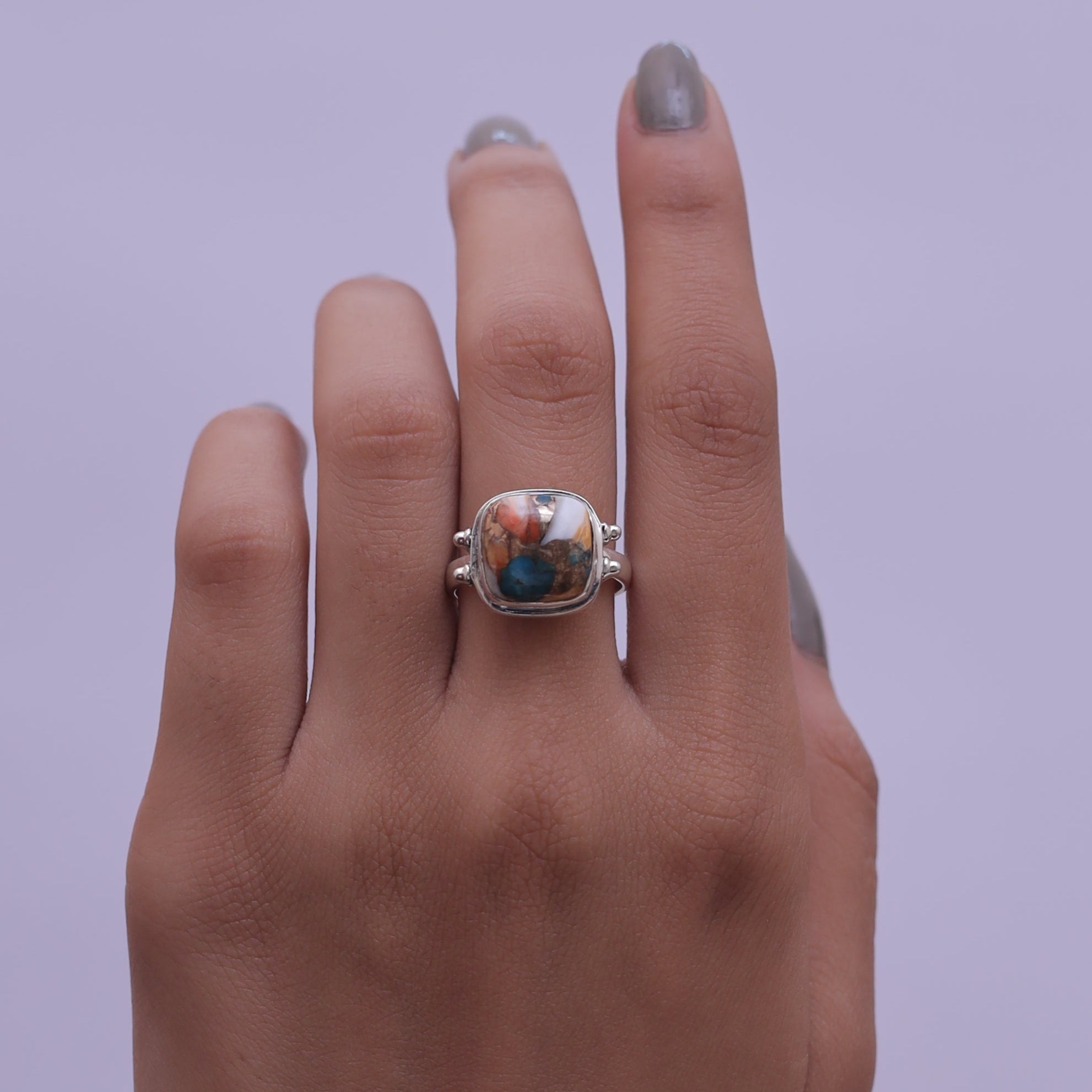 Oyster Turquoise Sterling Silver Ring
