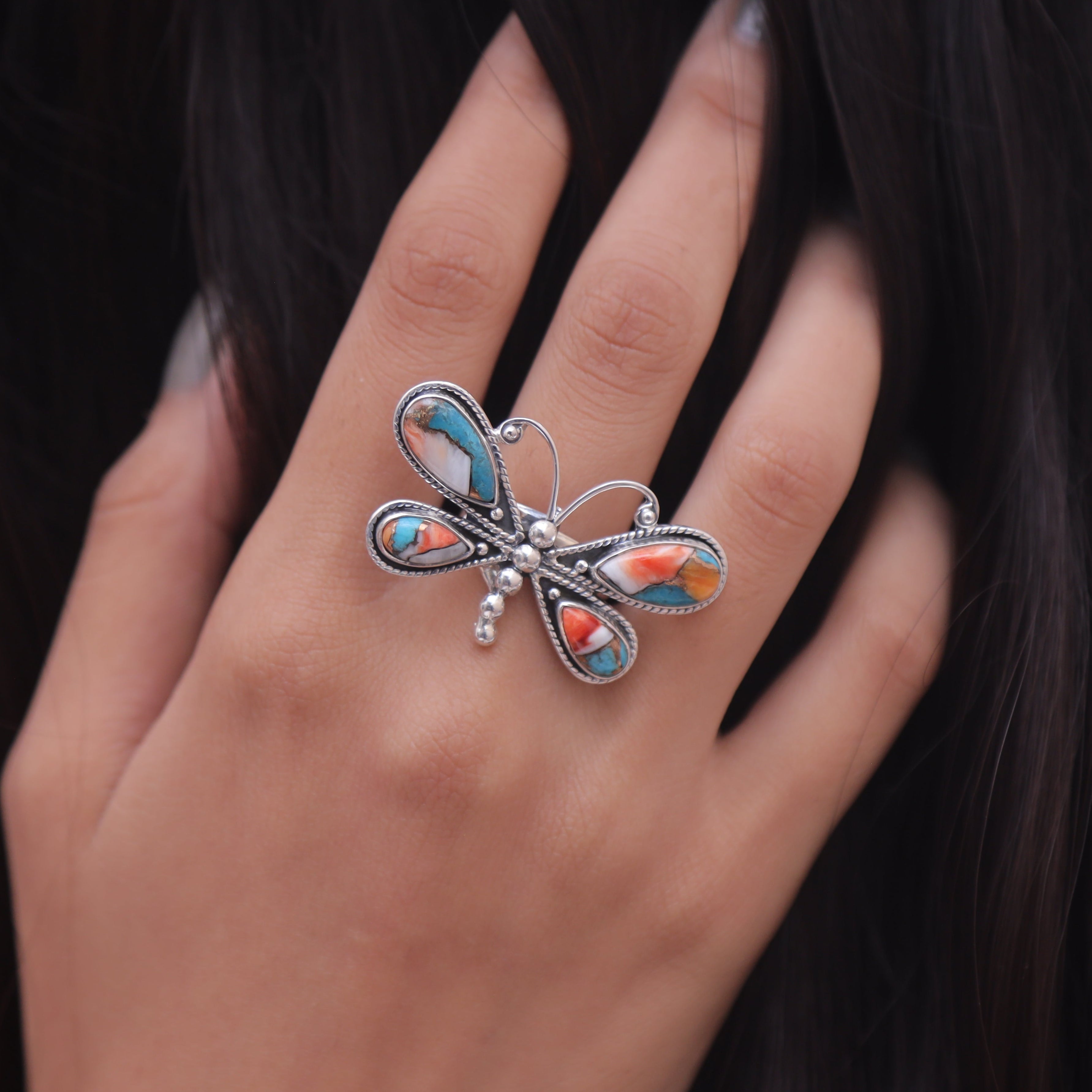 Oyster Turquoise Sterling Silver Ring