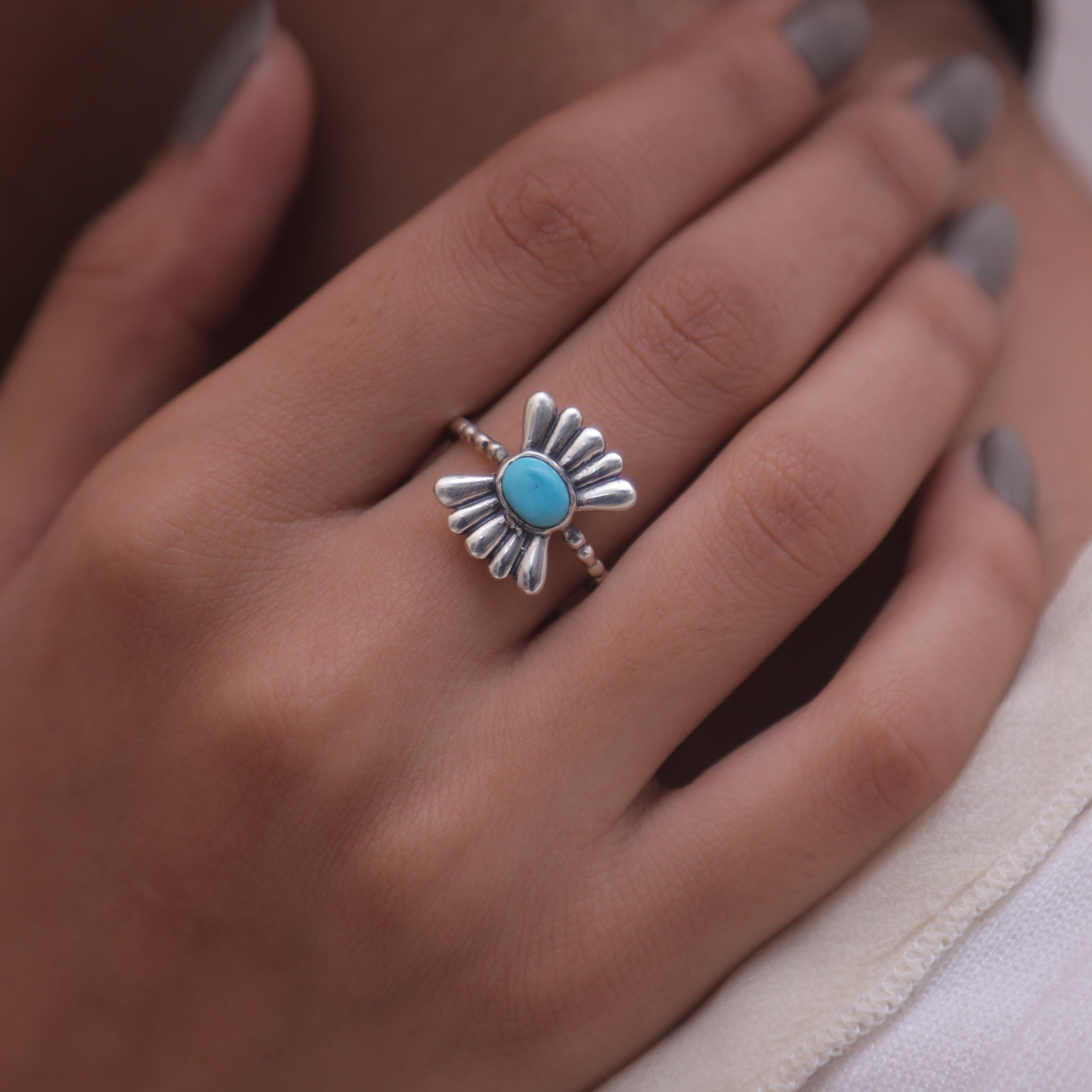 Arizona Turquoise Solid Silver Ring