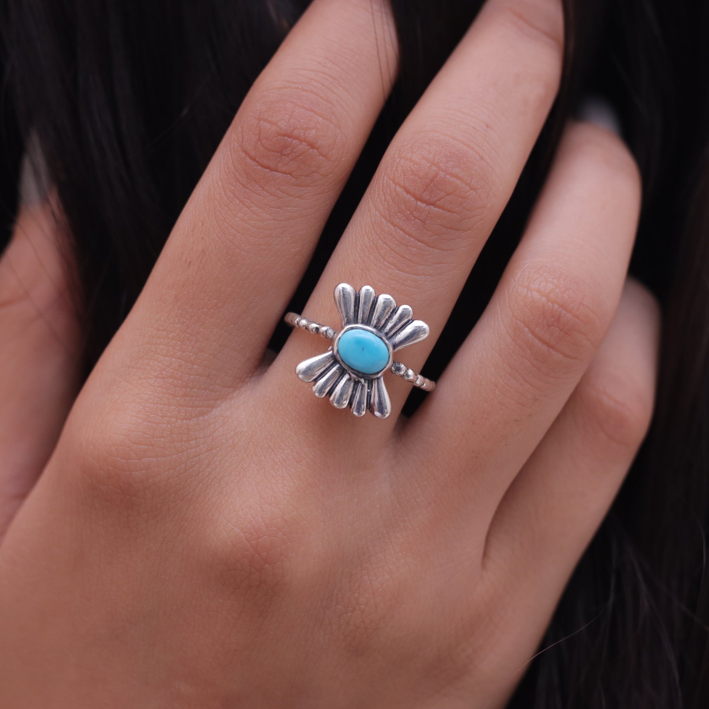 Arizona Turquoise Solid Silver Ring