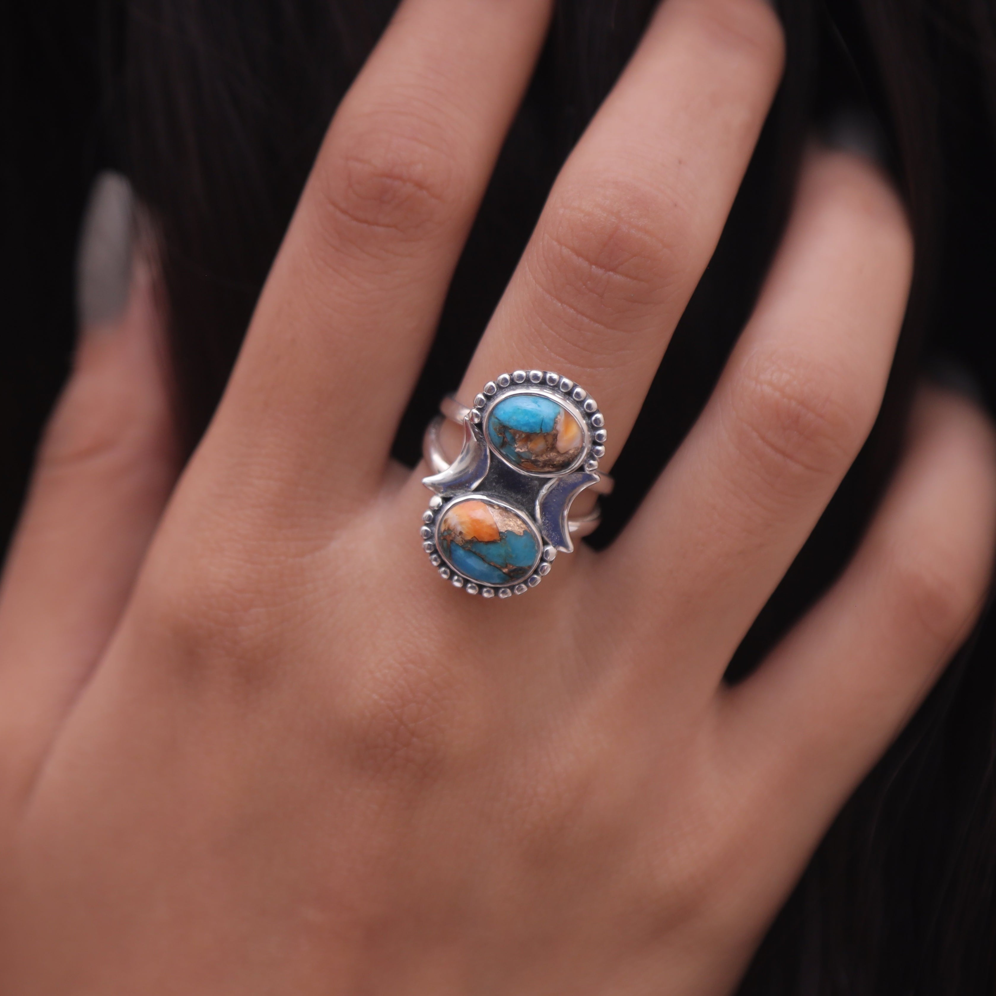 Oyster Turquoise Sterling Silver Ring