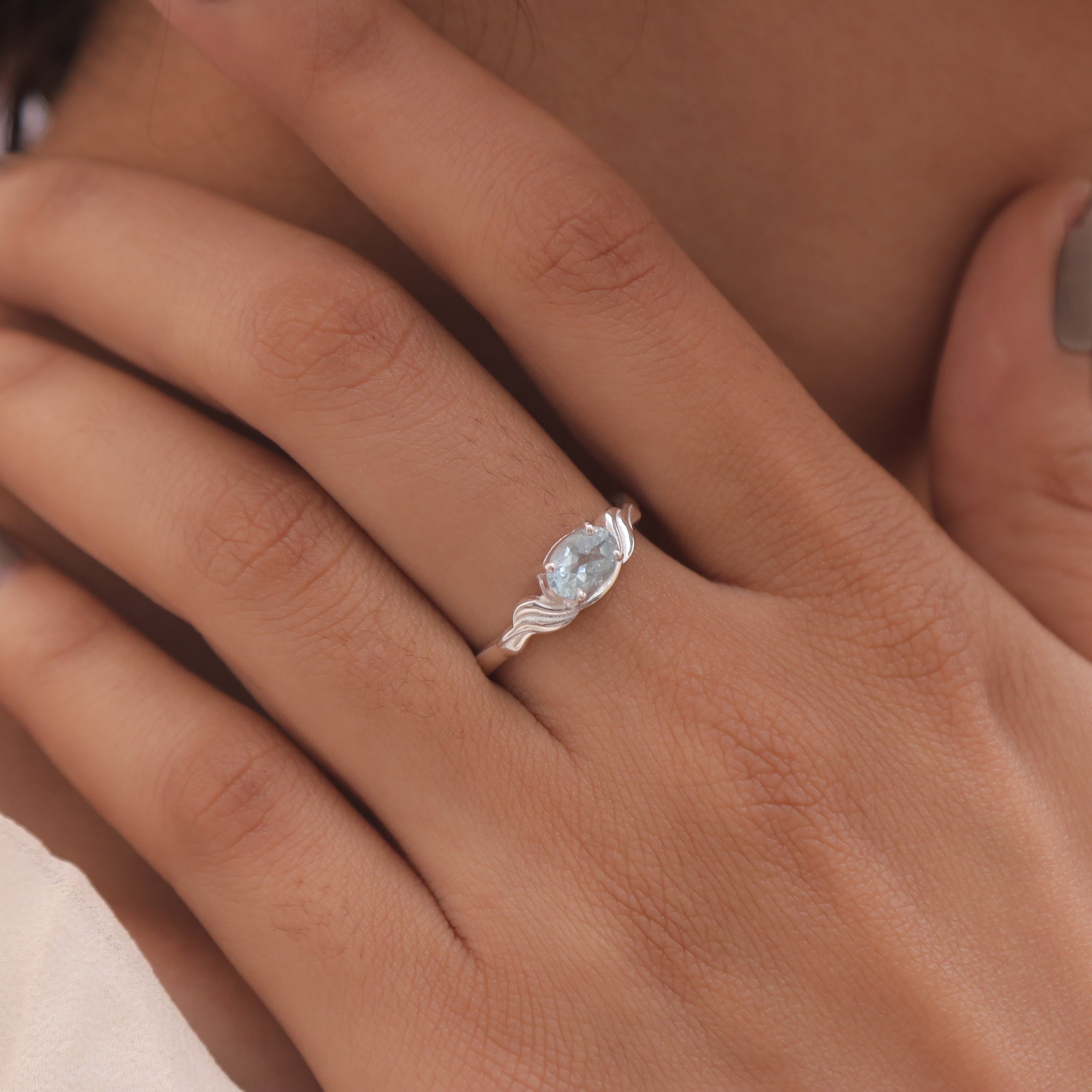 Cut Blue Topaz Sterling Silver Ring