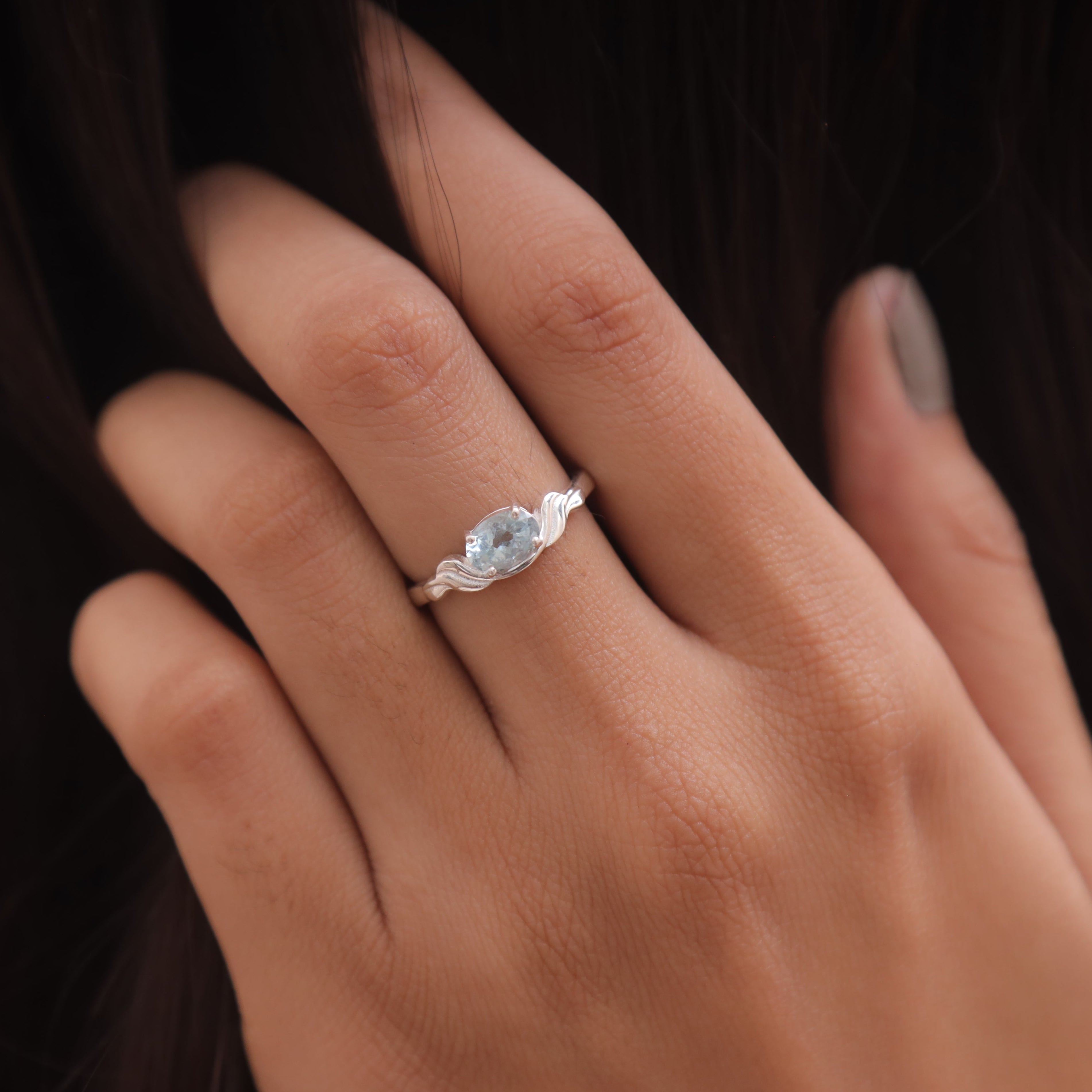 Cut Blue Topaz Sterling Silver Ring