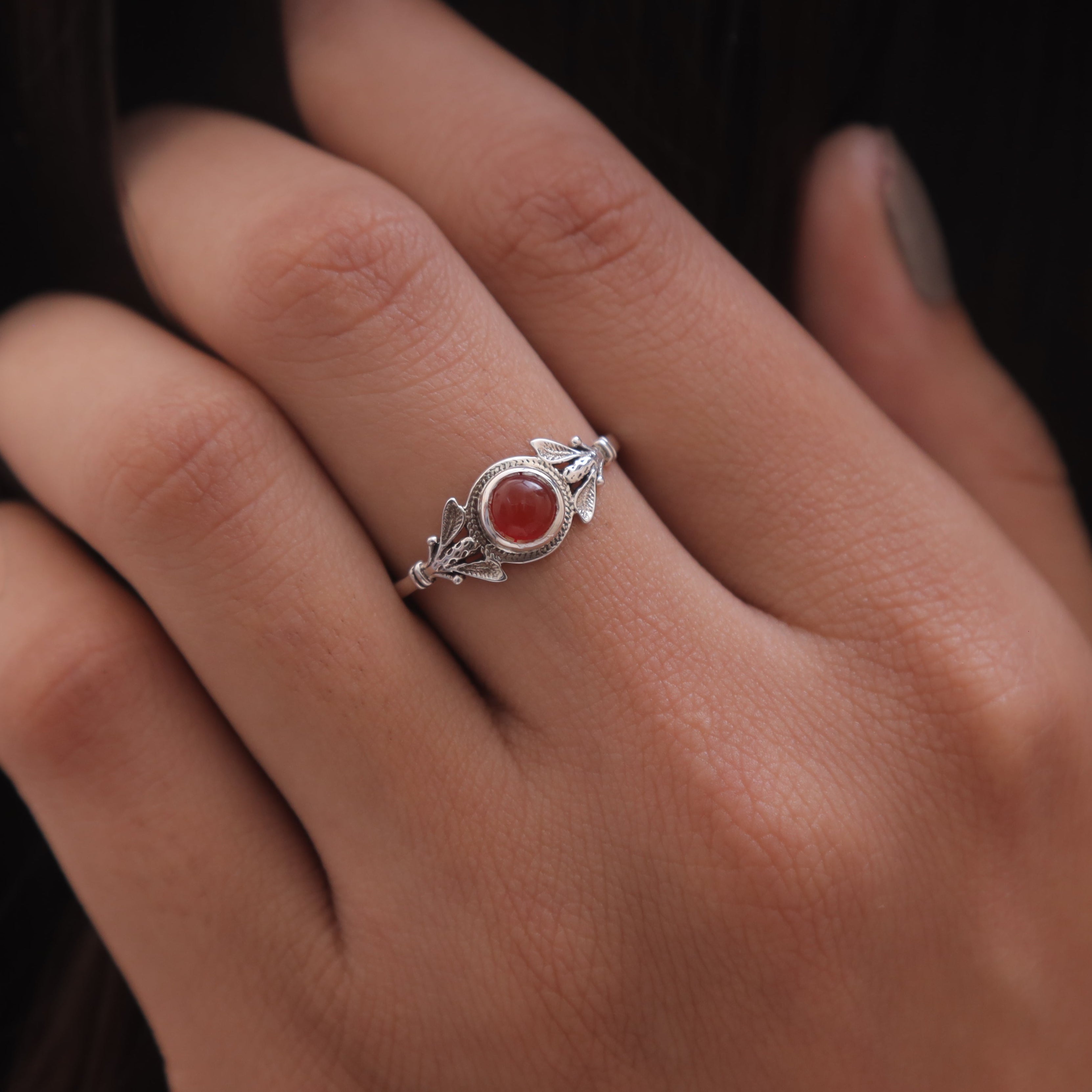 Carnelian Sterling Silver Ring