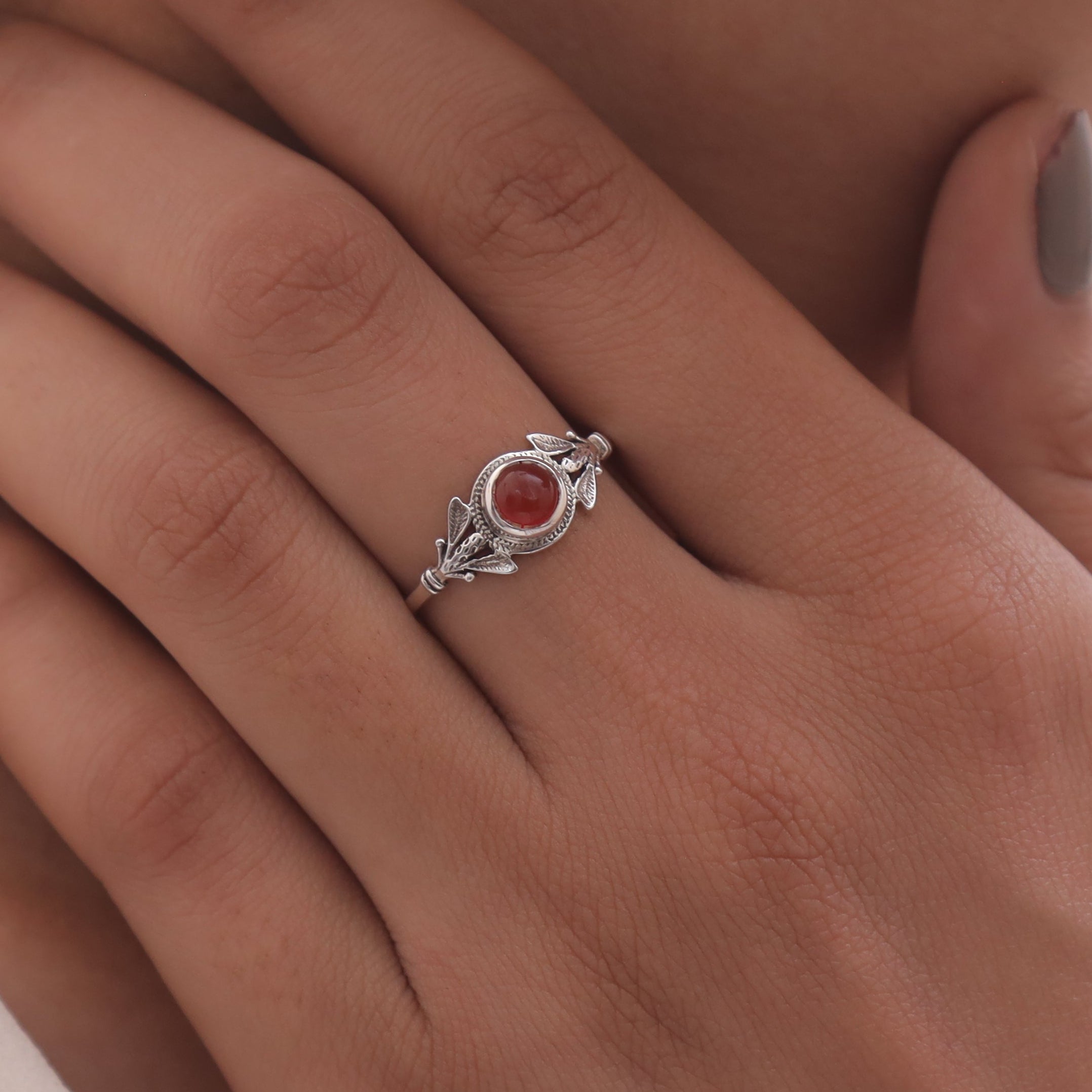 Carnelian Sterling Silver Ring