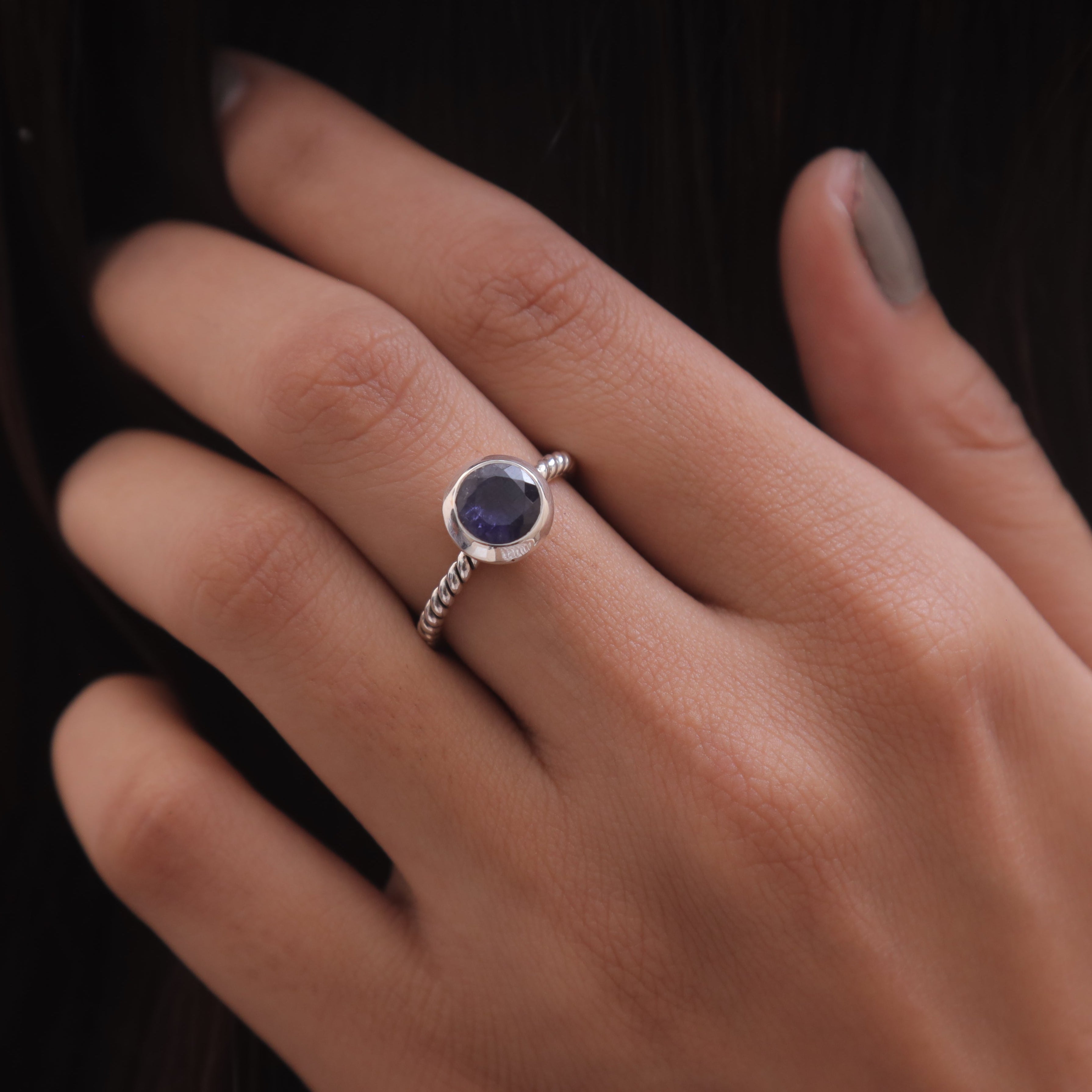 Cut Amethyst Sterling Silver Ring