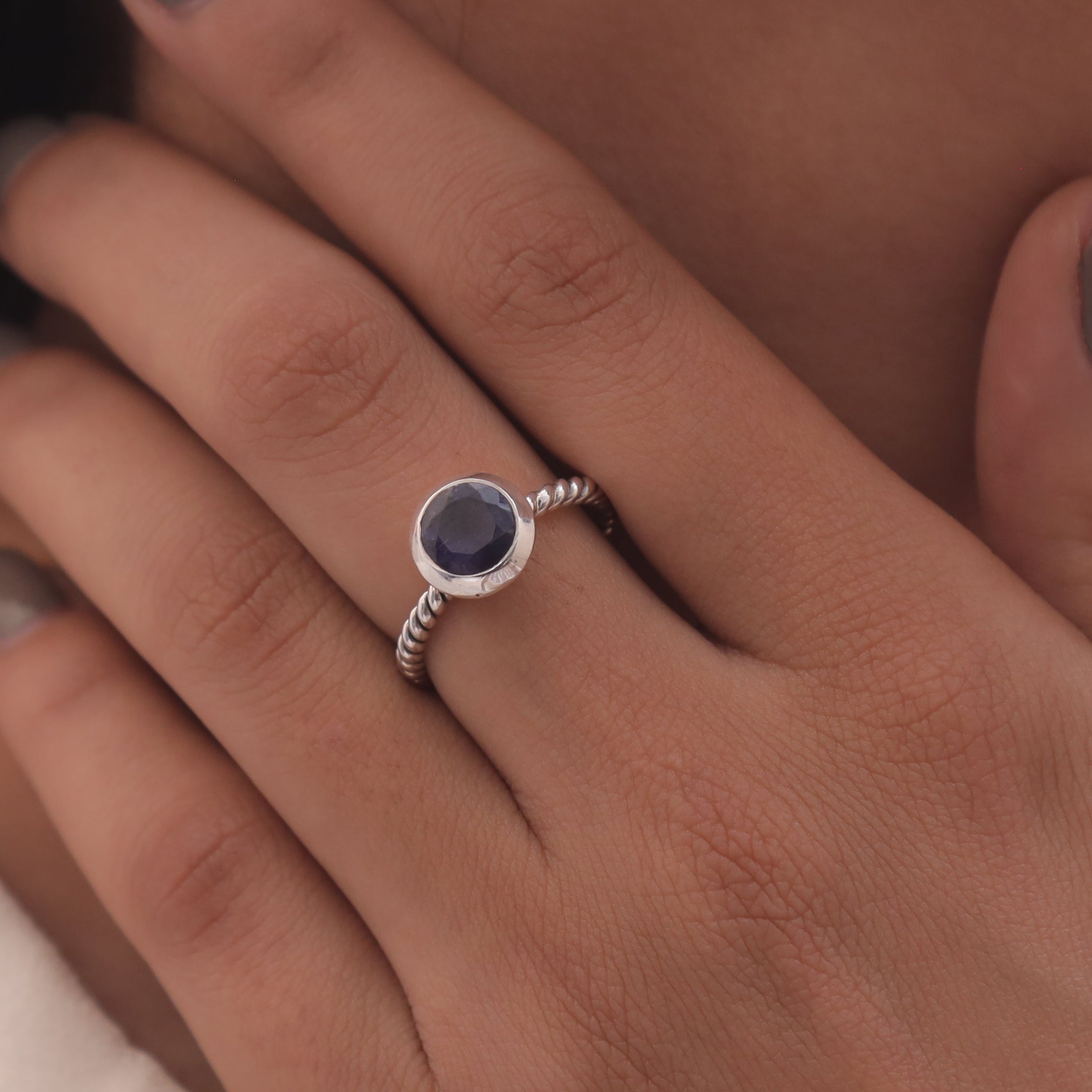 Cut Amethyst Sterling Silver Ring