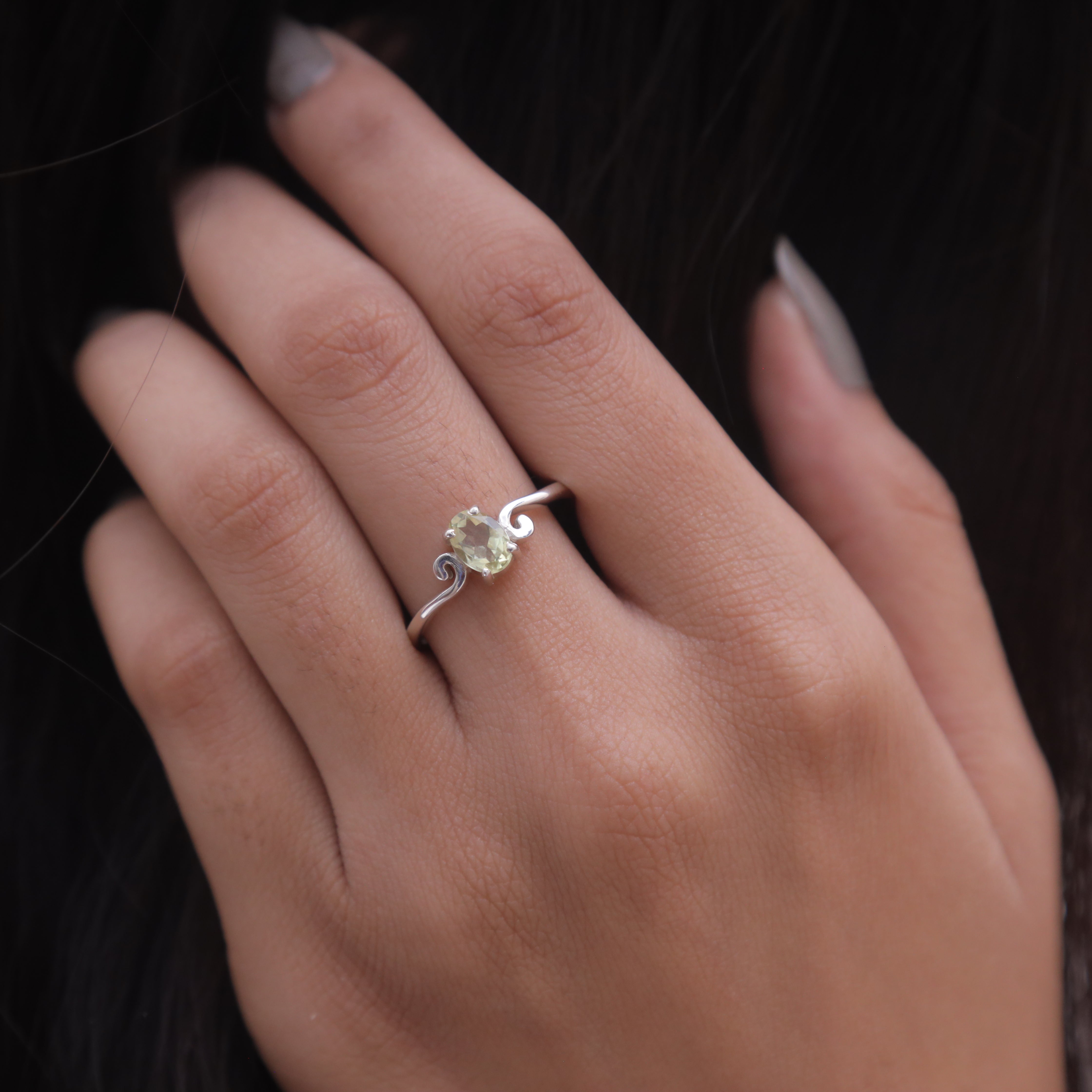 Cut Lemon Topaz Sterling Silver Ring