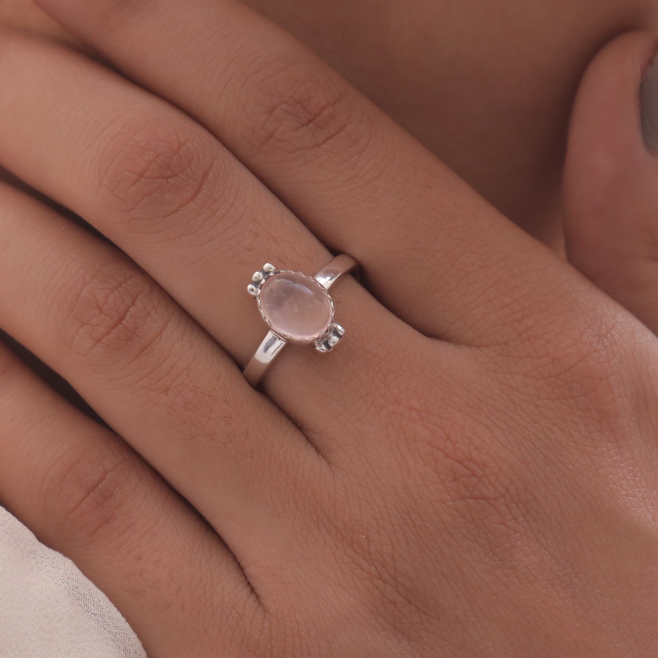 Rose Quartz Sterling Silver Ring