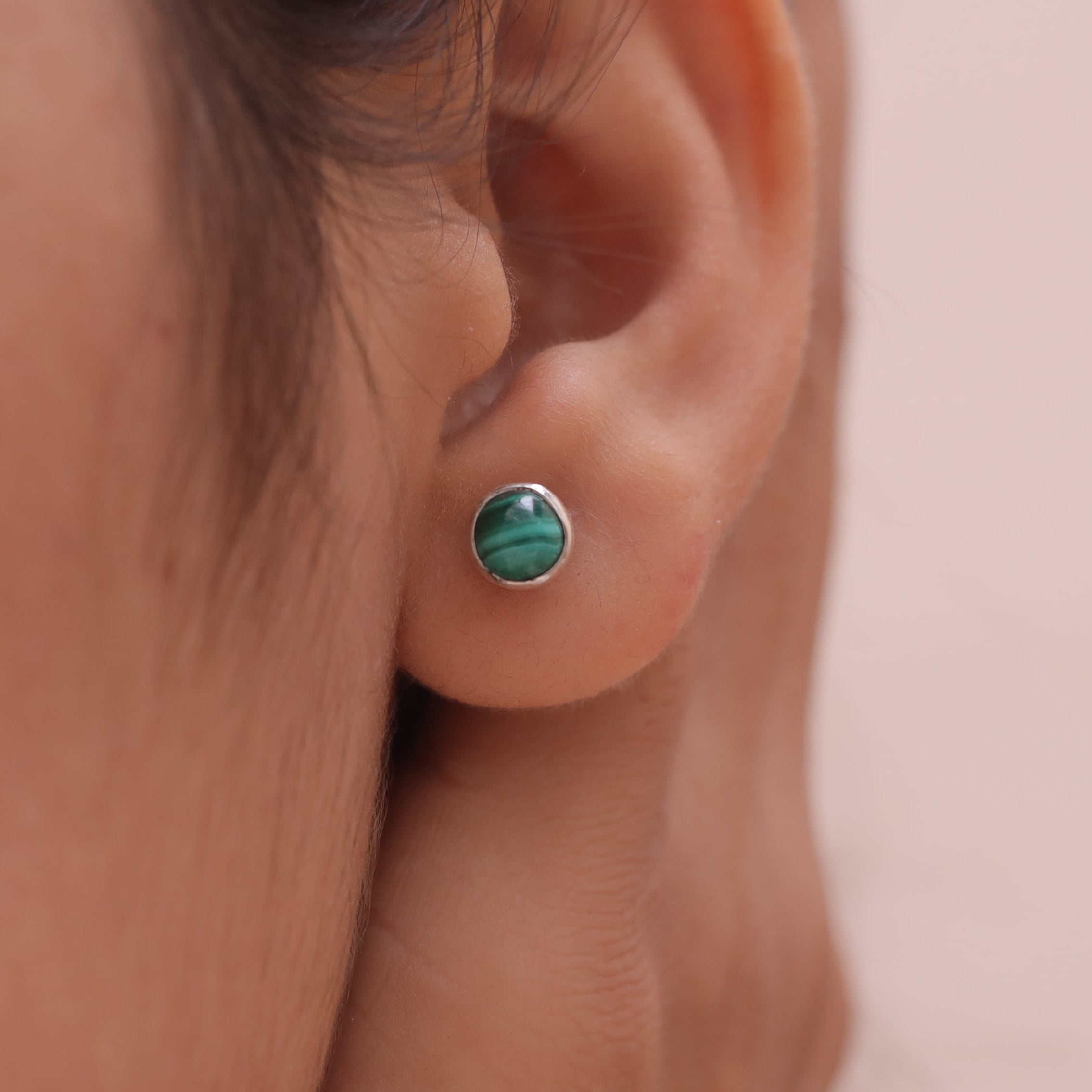 Malachite Sterling Silver Stud Earrings