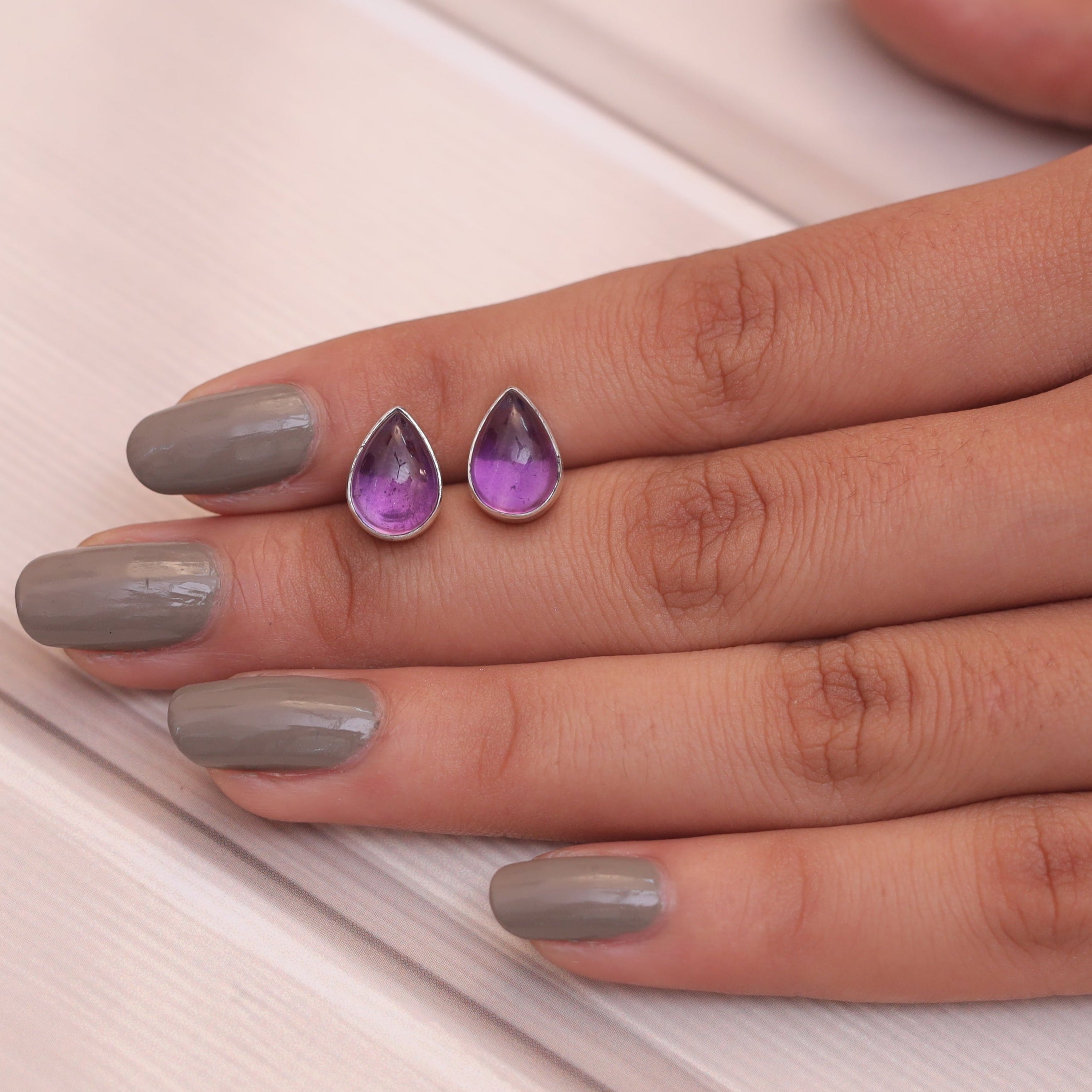 Amethyst Sterling Silver Stud Earrings