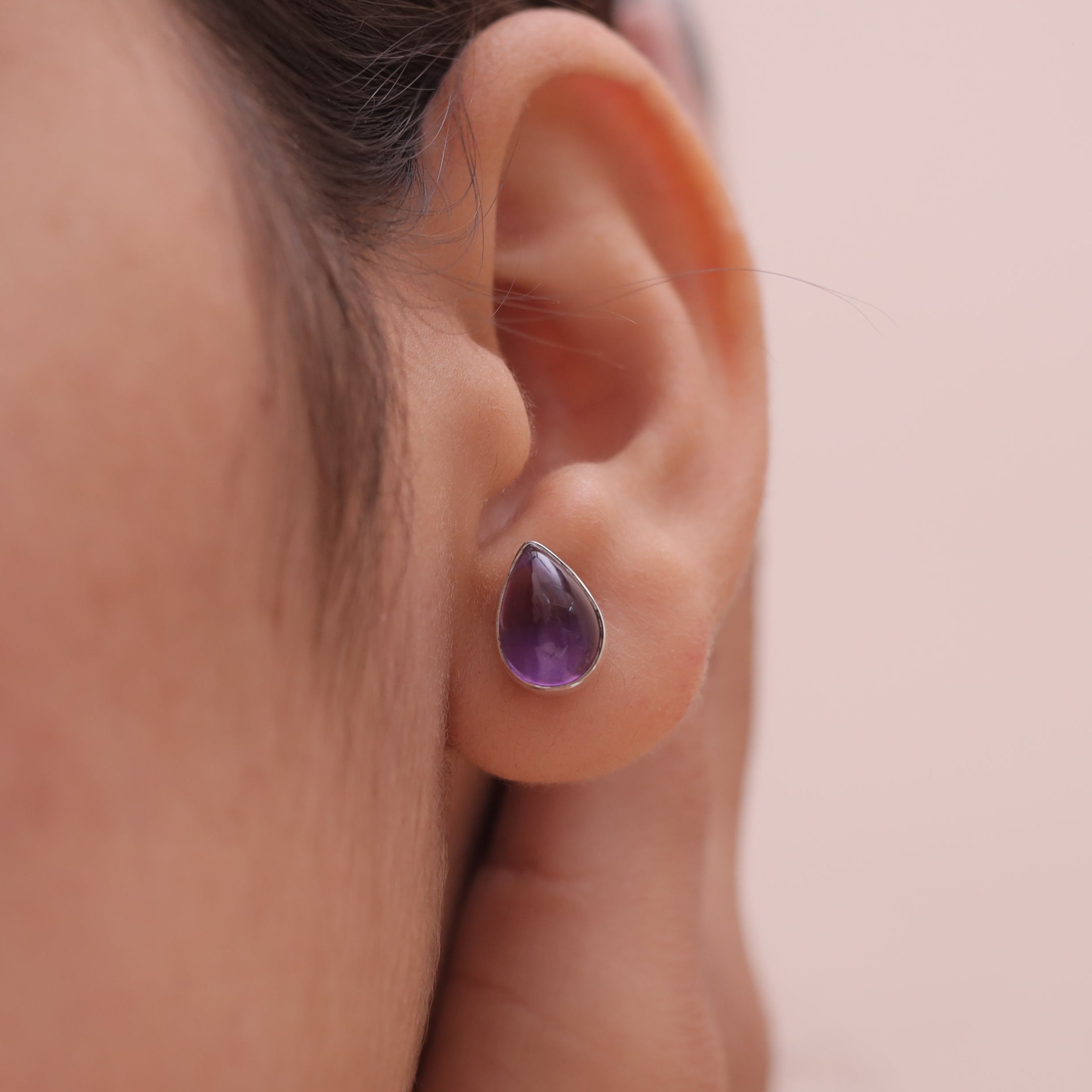 Amethyst Sterling Silver Stud Earrings