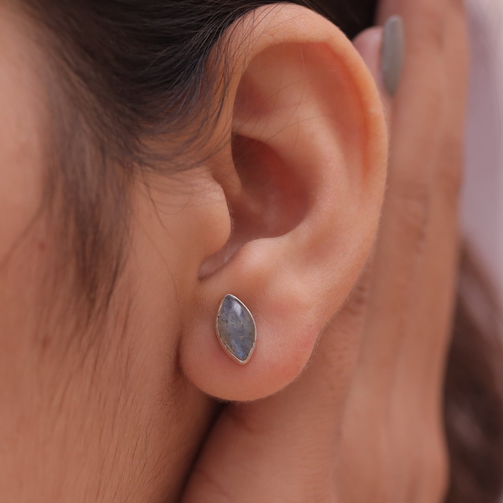 Labradorite  Sterling Silver Stud Earrings