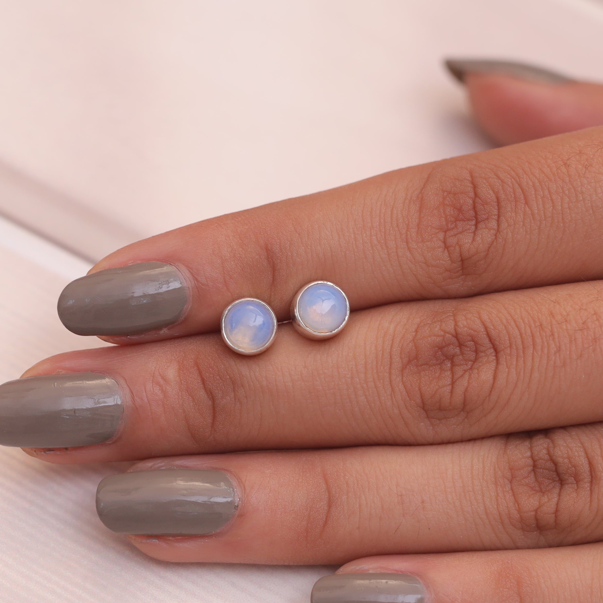Opalite Sterling Silver Stud Earrings