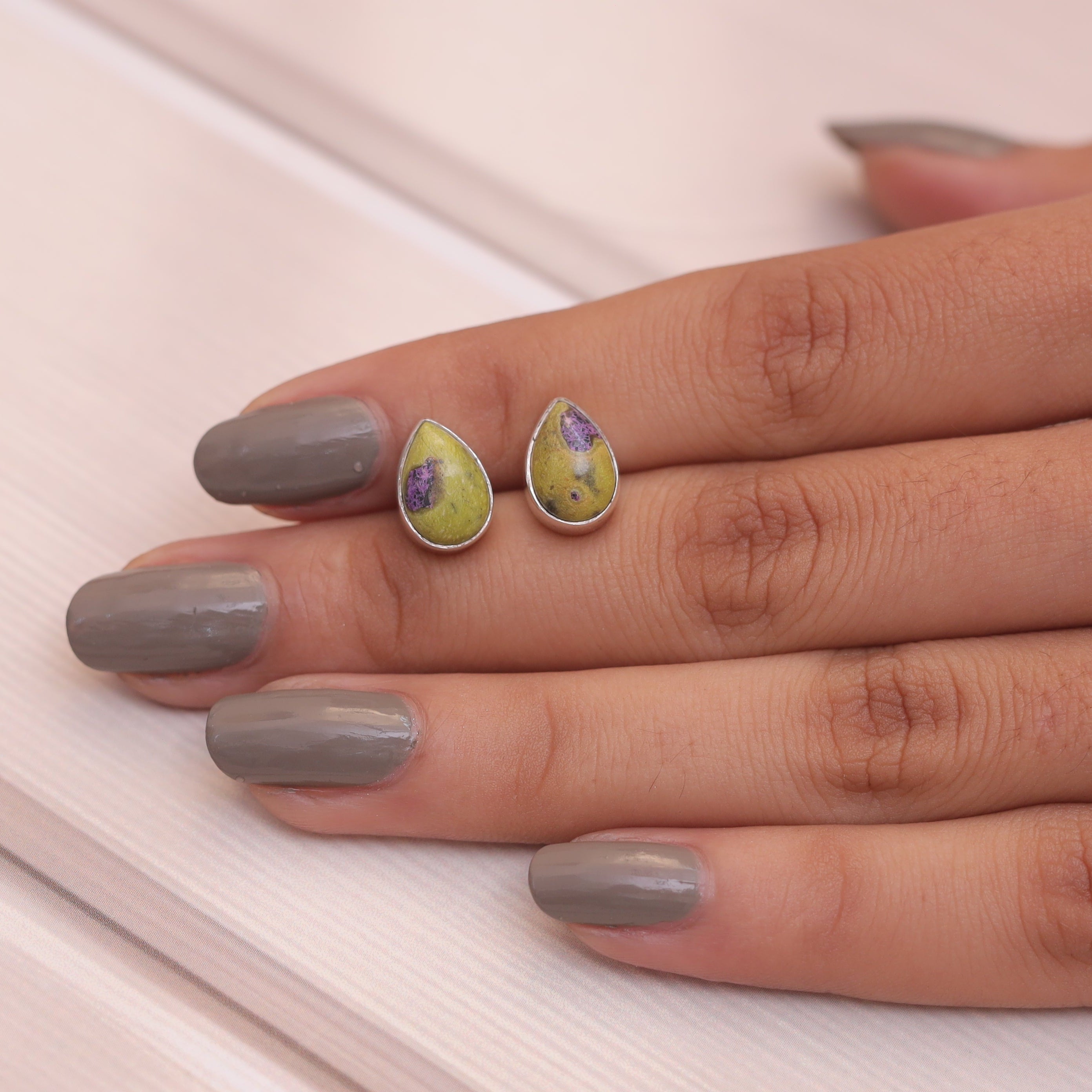 Atlantisite Sterling Silver Stud Earrings
